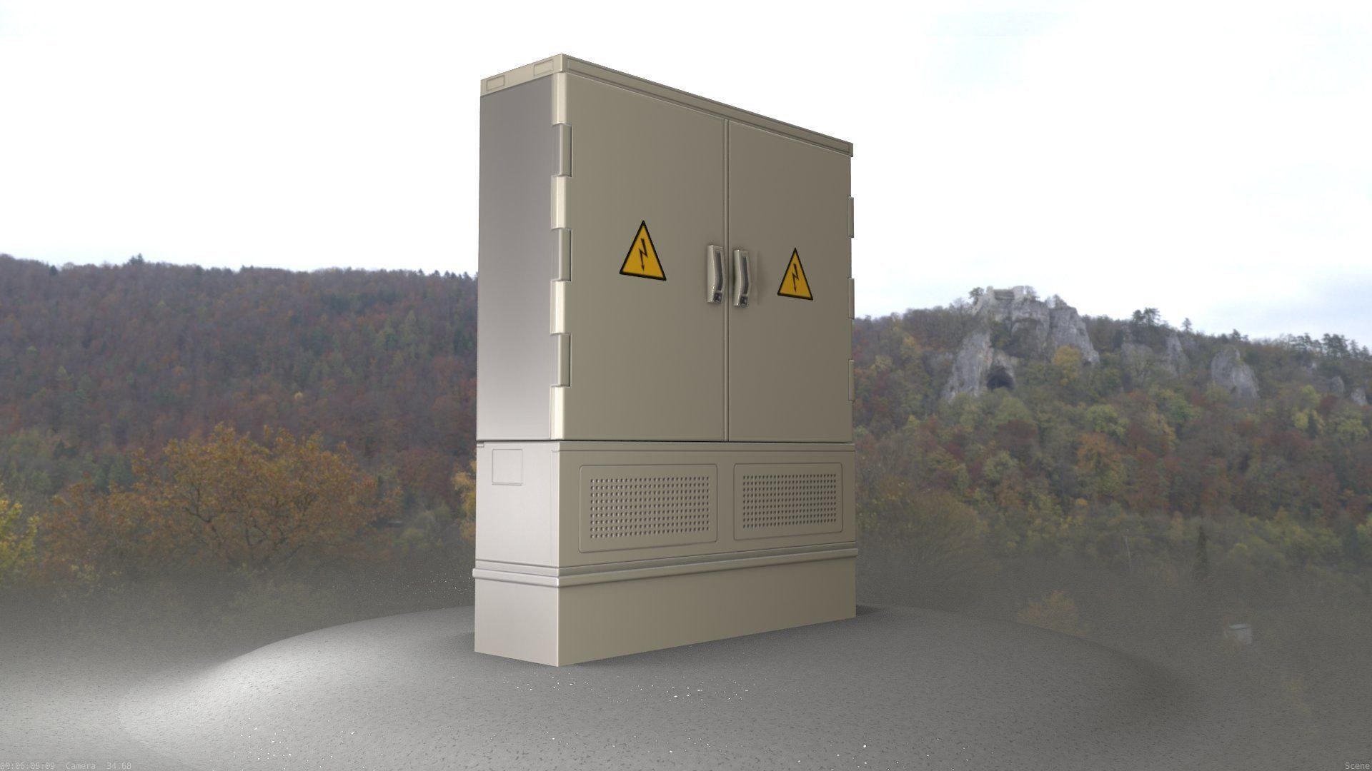 Electrical Distribution Cabinet 88 Low-poly 3D model_95