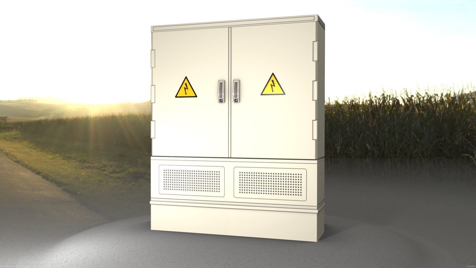Electrical Distribution Cabinet 88 Low-poly 3D model_69