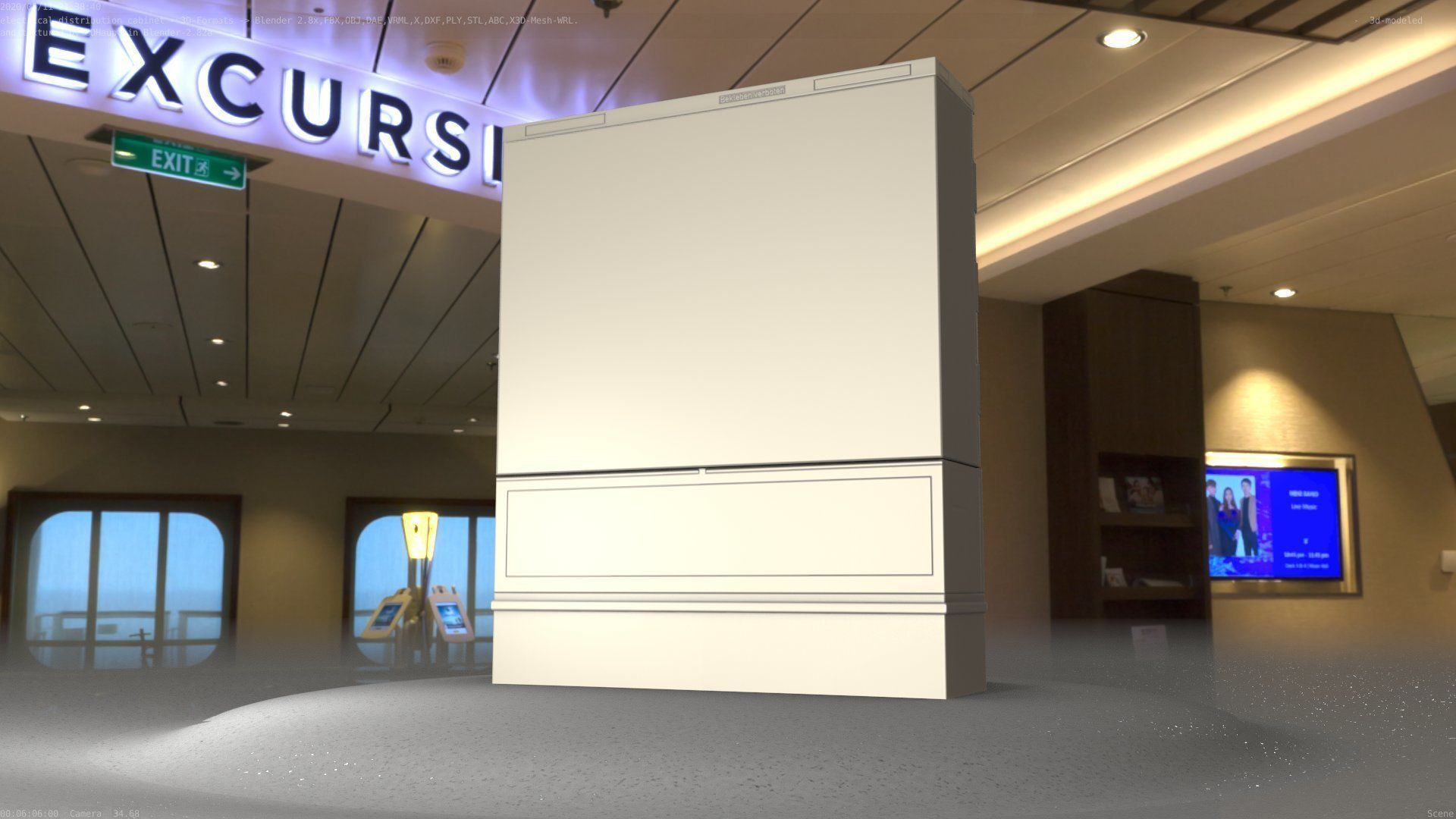 Electrical Distribution Cabinet 88 Low-poly 3D model_86