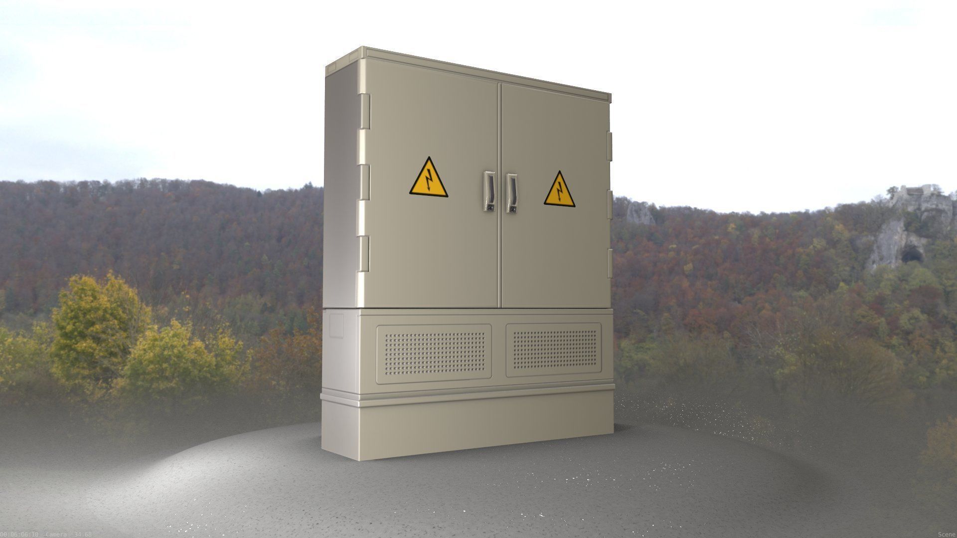 Electrical Distribution Cabinet 88 Low-poly 3D model_96