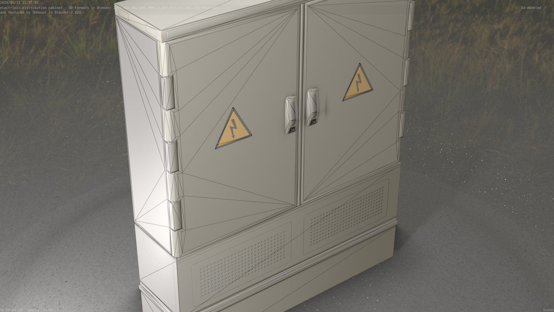 Electrical Distribution Cabinet 88 Low-poly 3D model_40