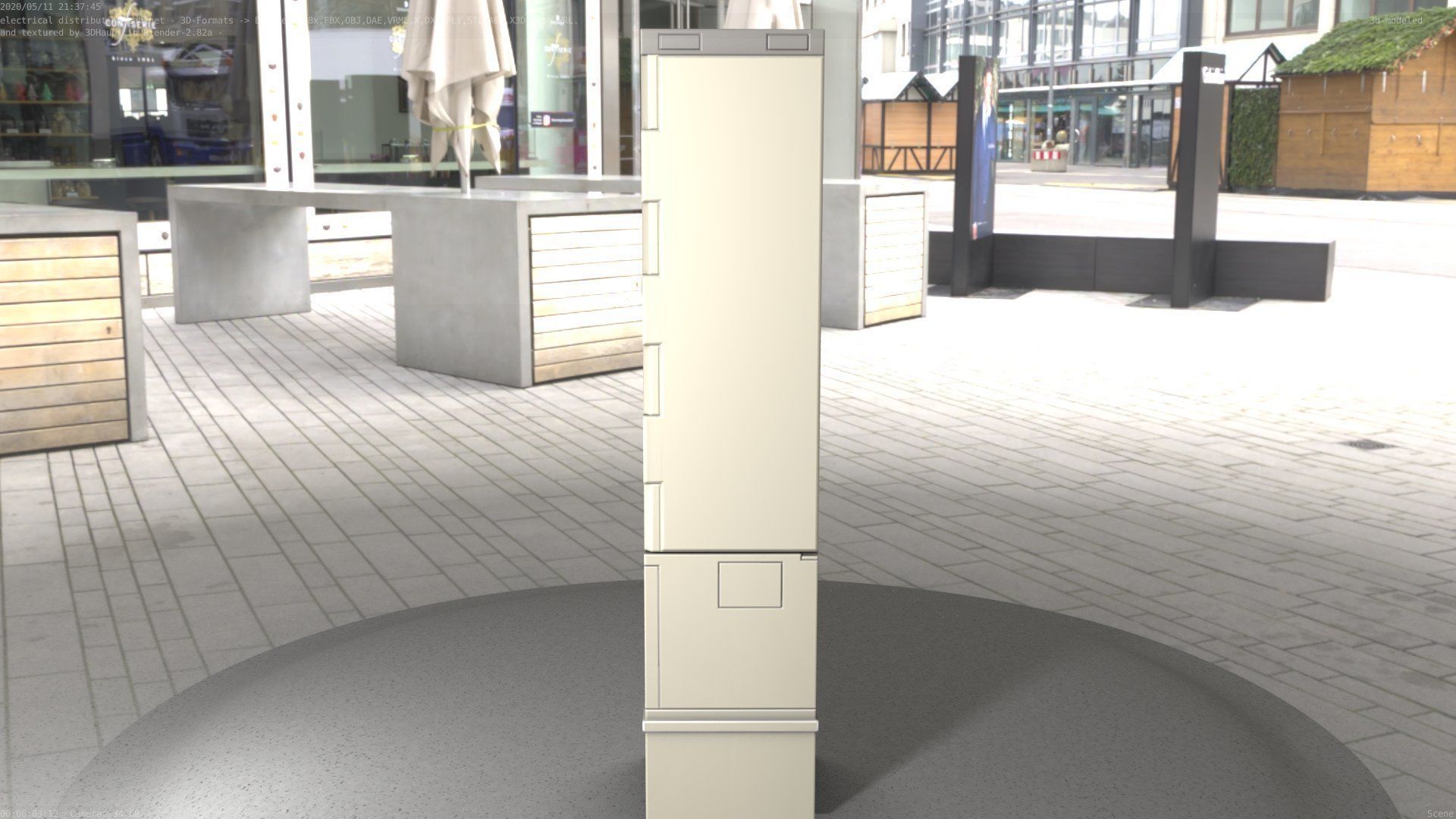 Electrical Distribution Cabinet 88 Low-poly 3D model_28