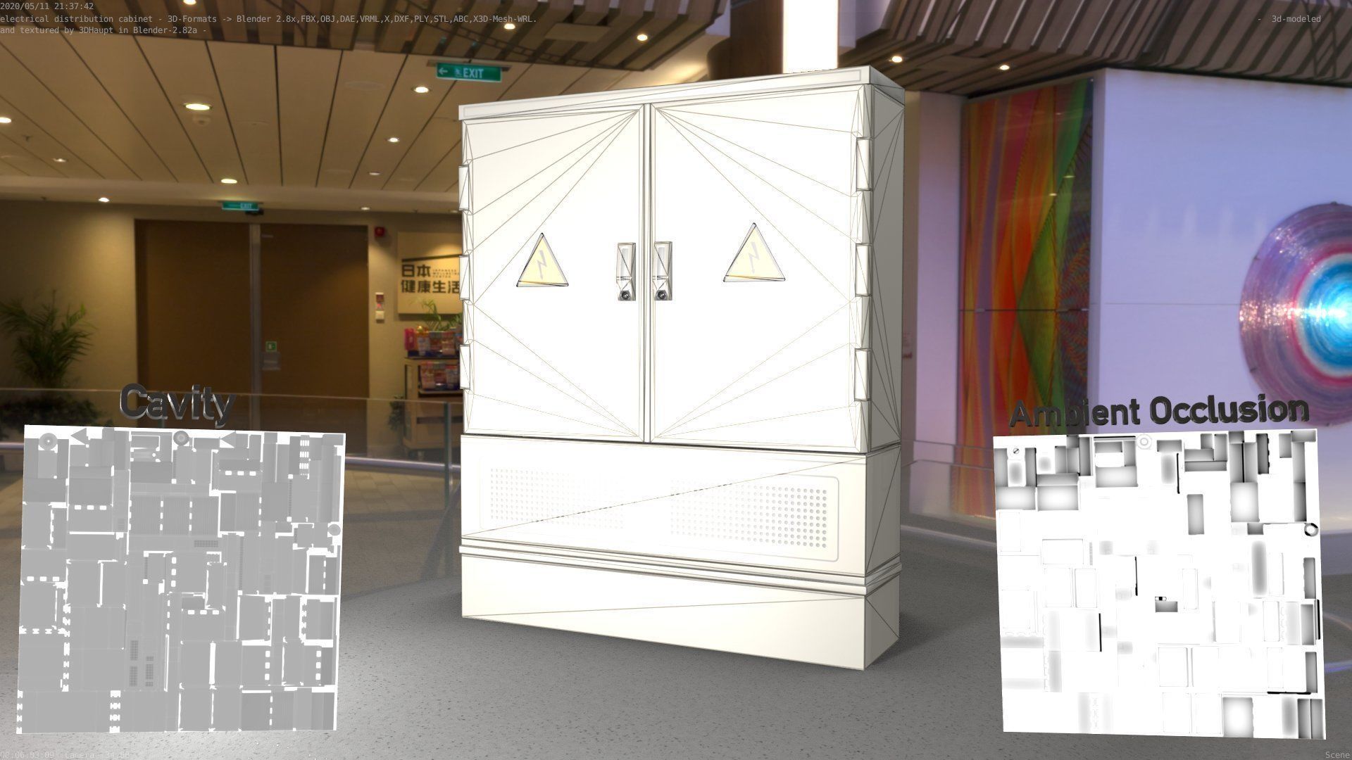Electrical Distribution Cabinet 88 Low-poly 3D model_25