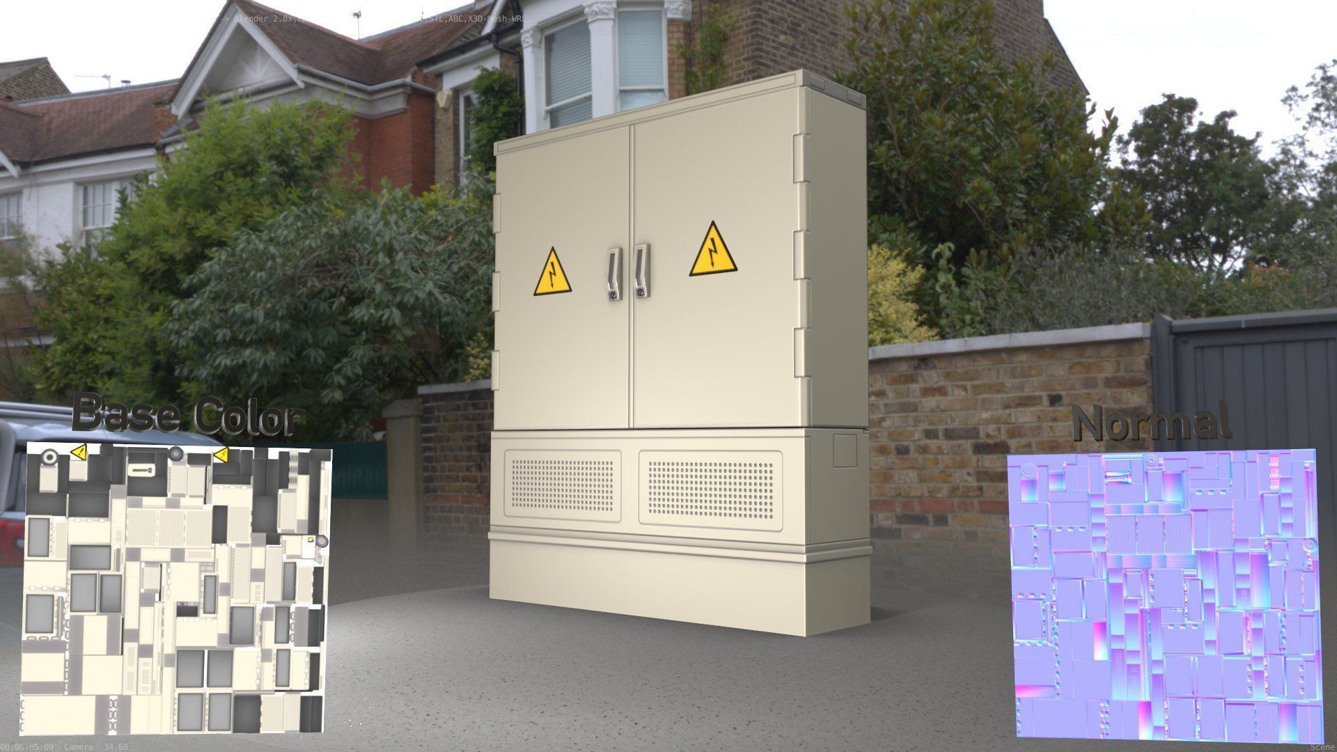 Electrical Distribution Cabinet 88 Low-poly 3D model_71
