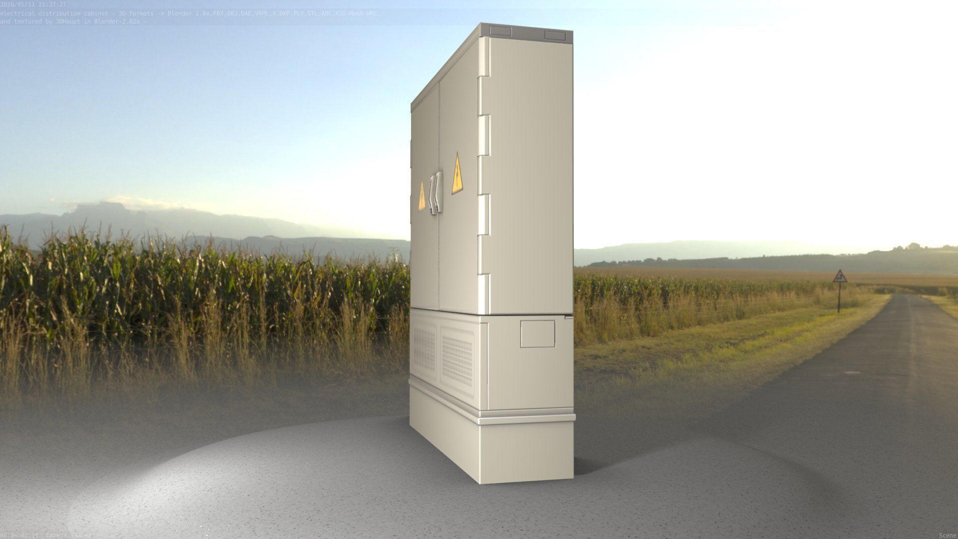 Electrical Distribution Cabinet 88 Low-poly 3D model_9