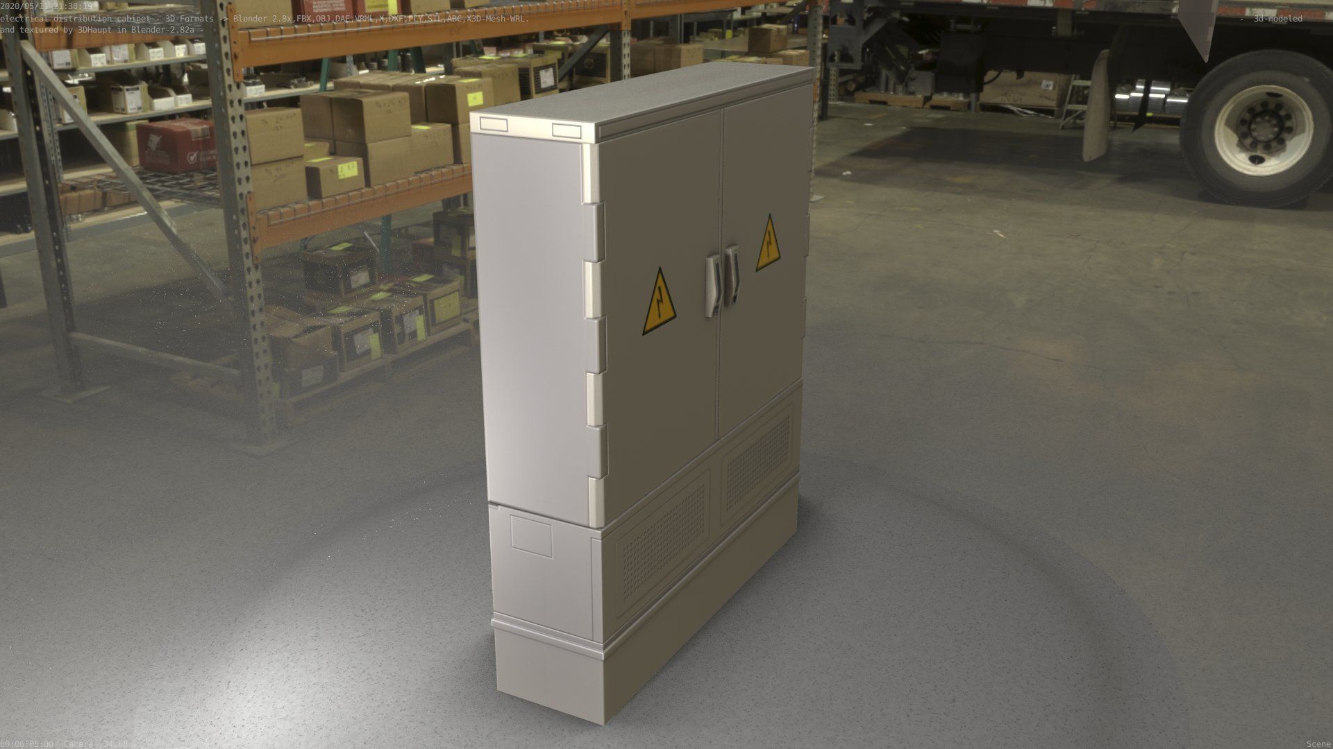 Electrical Distribution Cabinet 88 Low-poly 3D model_62