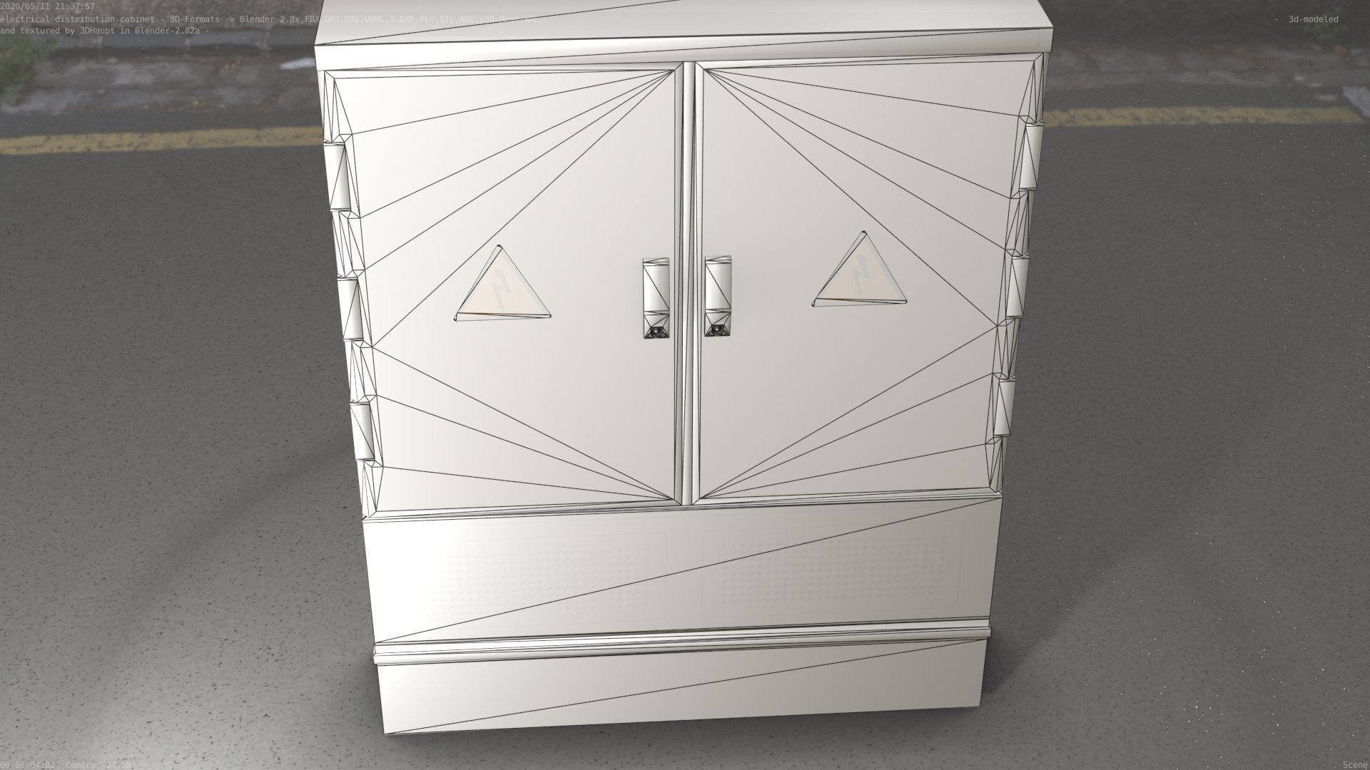 Electrical Distribution Cabinet 88 Low-poly 3D model_42