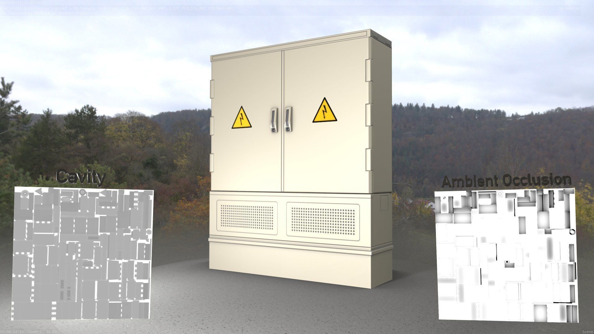 Electrical Distribution Cabinet 88 Low-poly 3D model_6