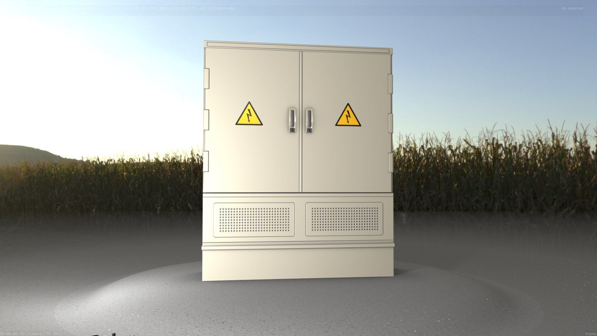 Electrical Distribution Cabinet 88 Low-poly 3D model_98