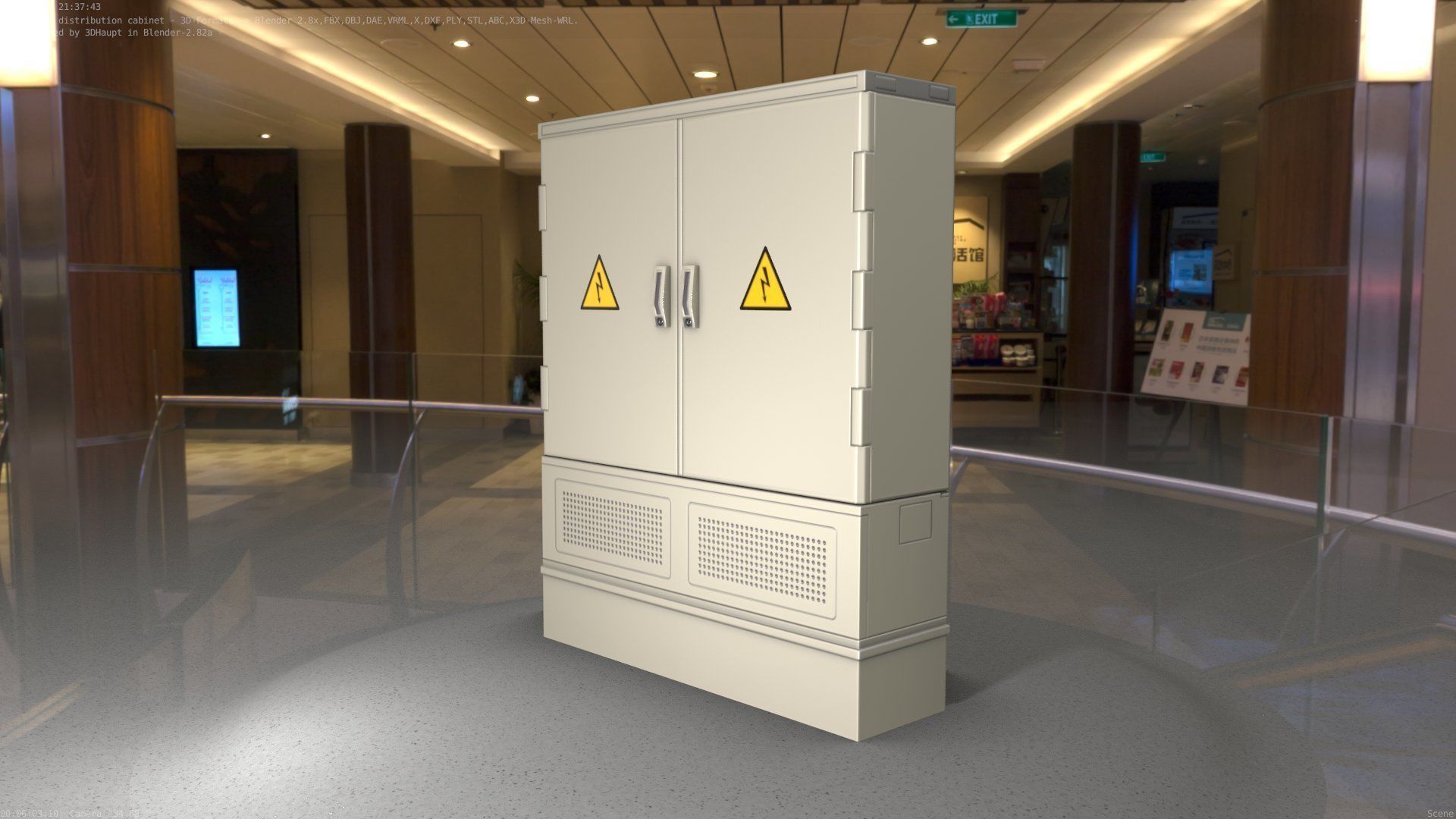Electrical Distribution Cabinet 88 Low-poly 3D model_26
