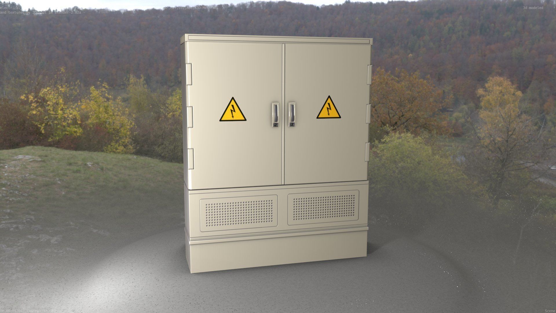 Electrical Distribution Cabinet 88 Low-poly 3D model_66