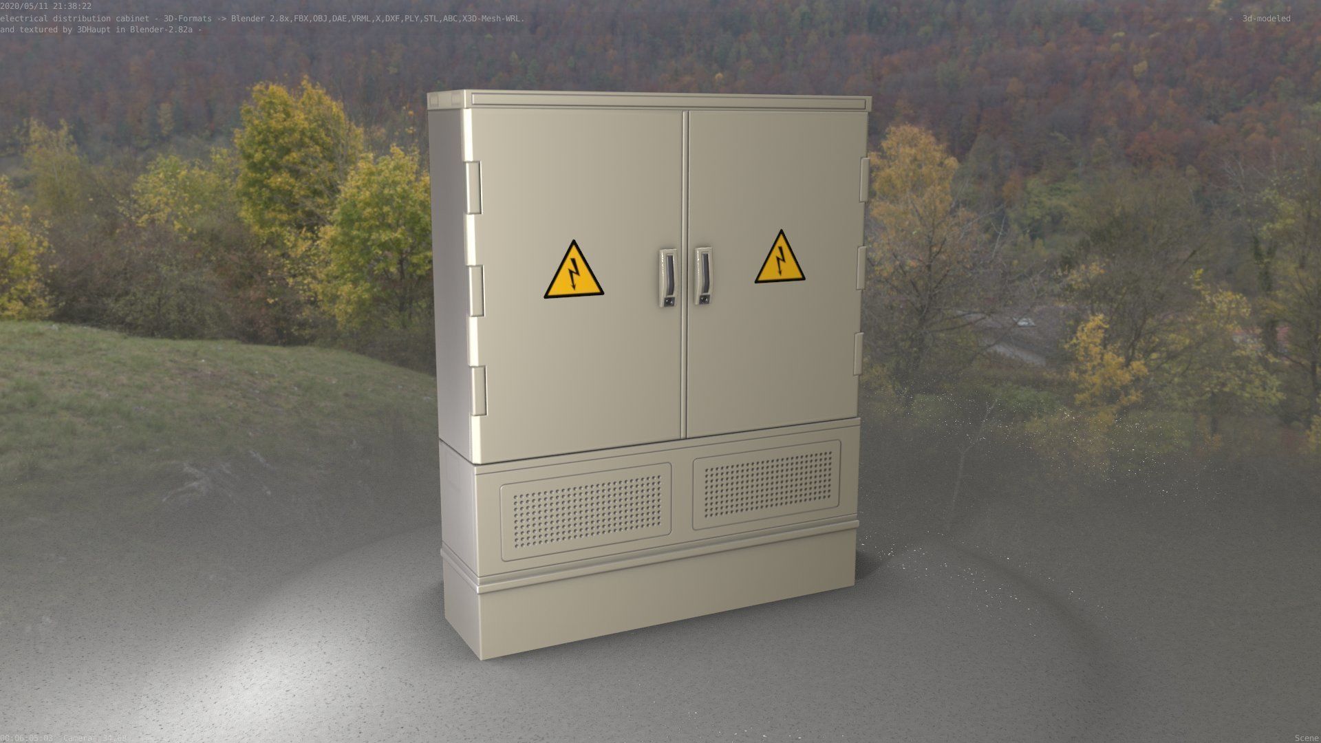 Electrical Distribution Cabinet 88 Low-poly 3D model_65