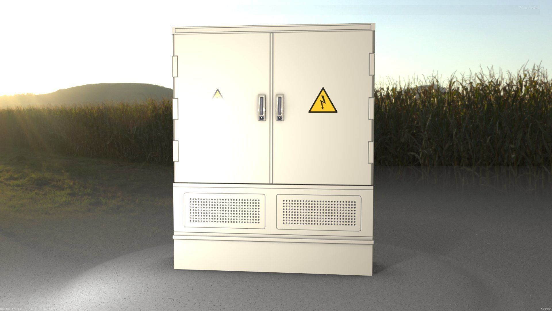 Electrical Distribution Cabinet 88 Low-poly 3D model_68