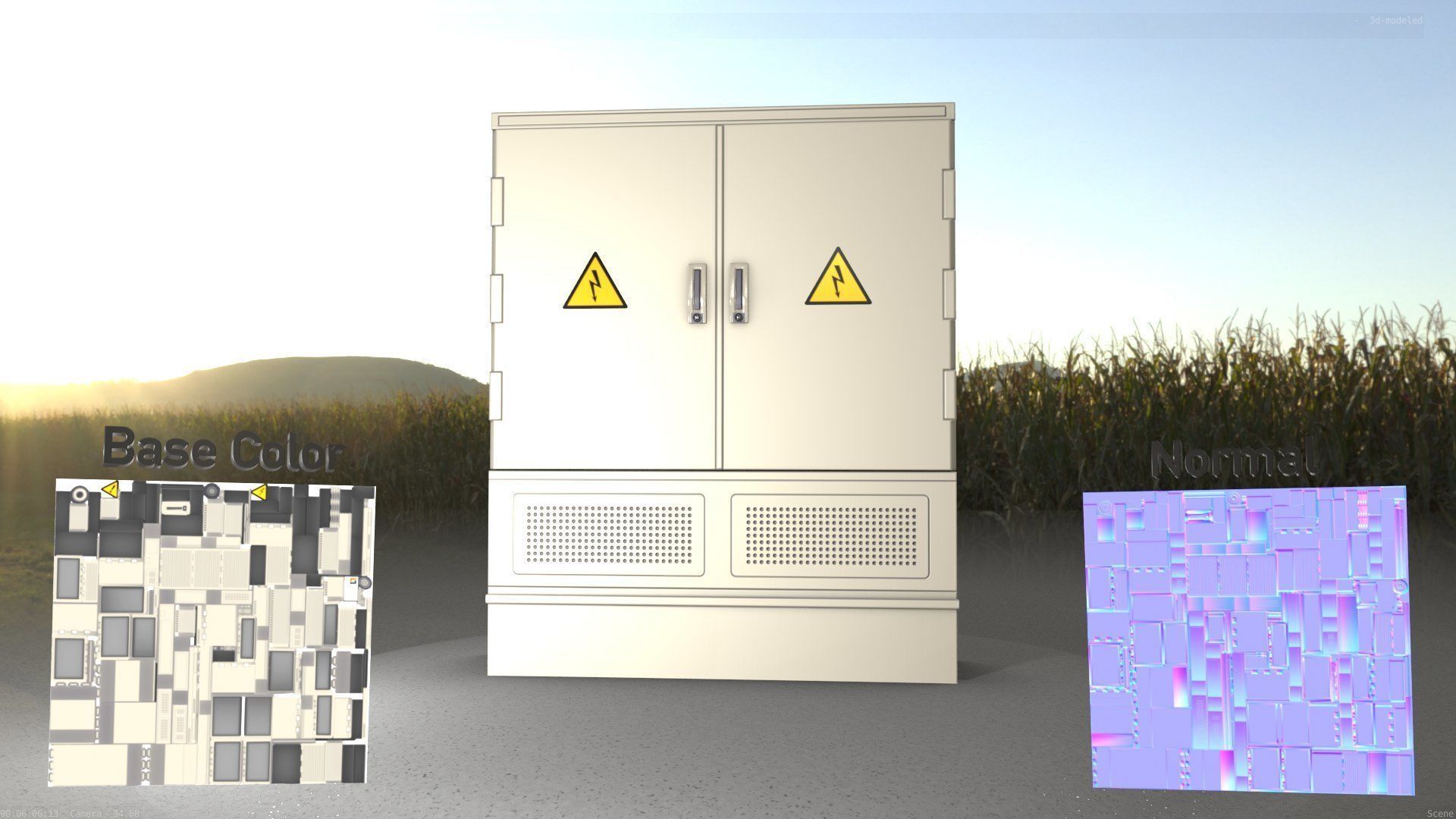 Electrical Distribution Cabinet 88 Low-poly 3D model_99