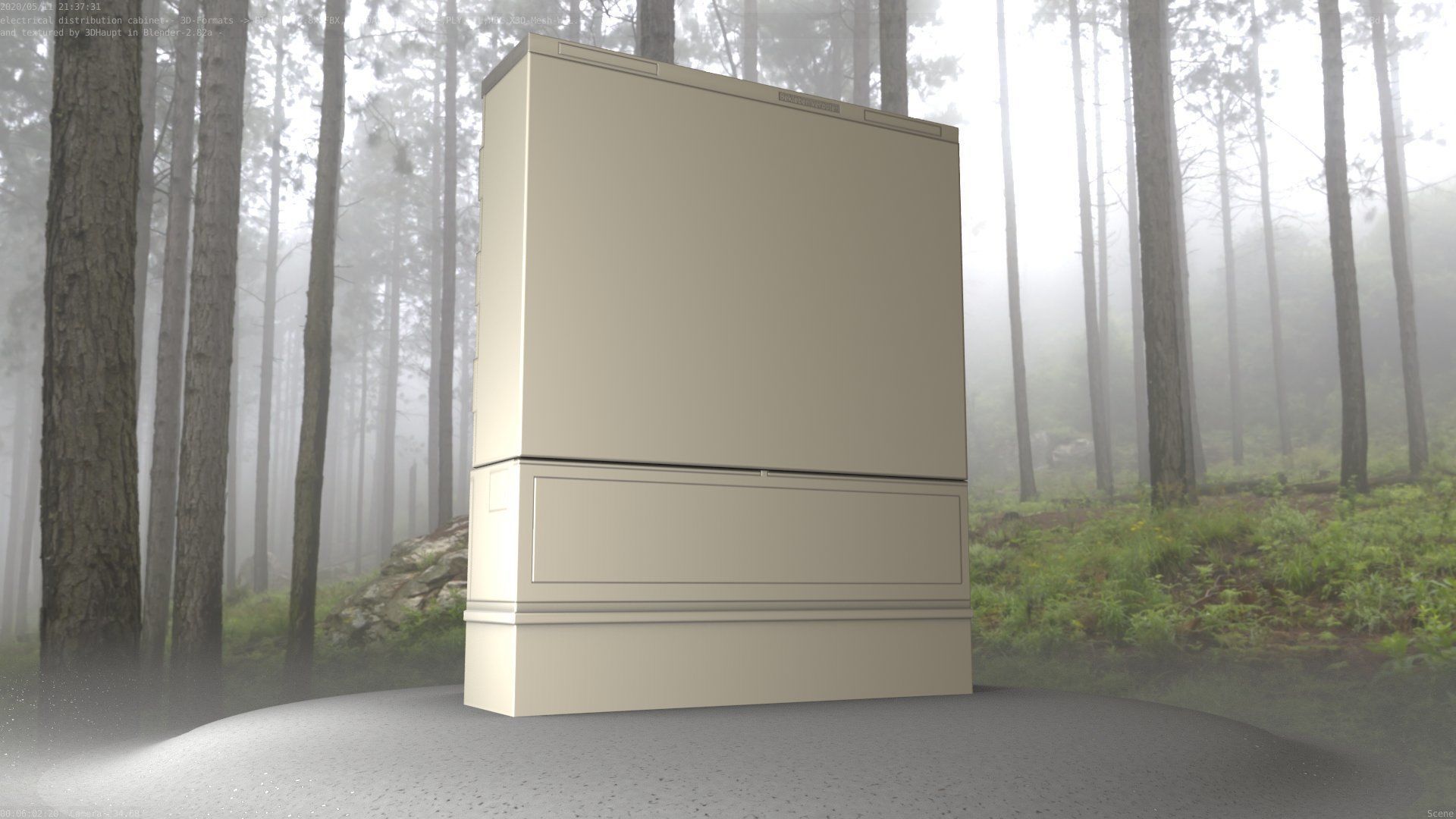 Electrical Distribution Cabinet 88 Low-poly 3D model_14