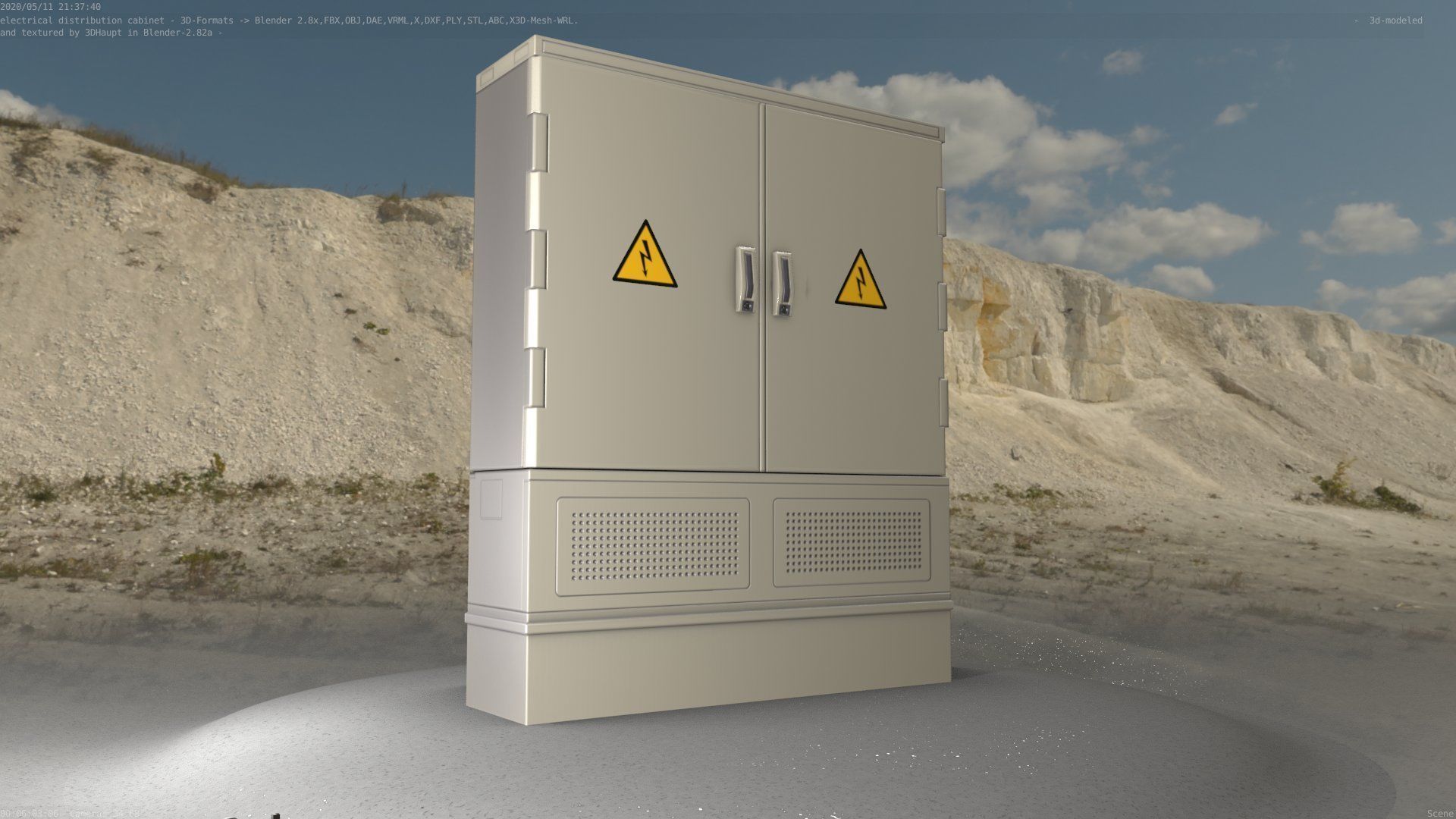 Electrical Distribution Cabinet 88 Low-poly 3D model_24