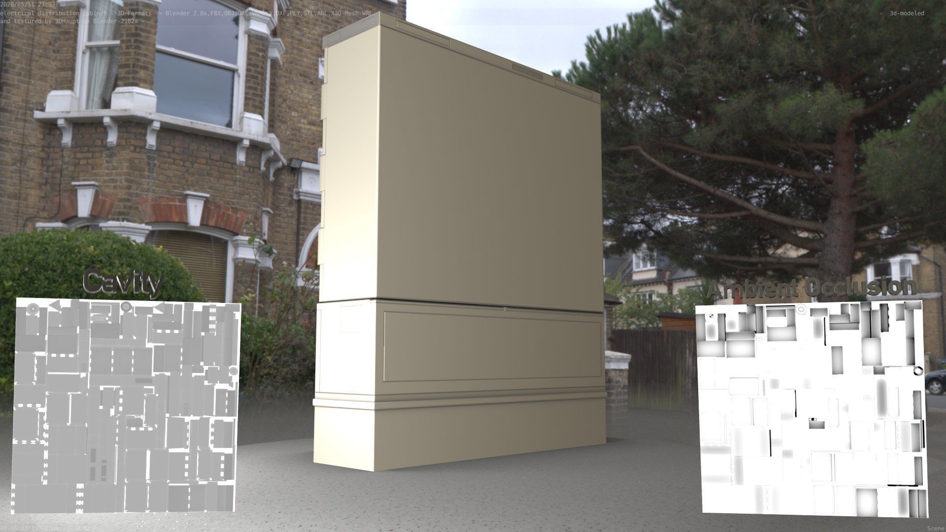 Electrical Distribution Cabinet 88 Low-poly 3D model_13