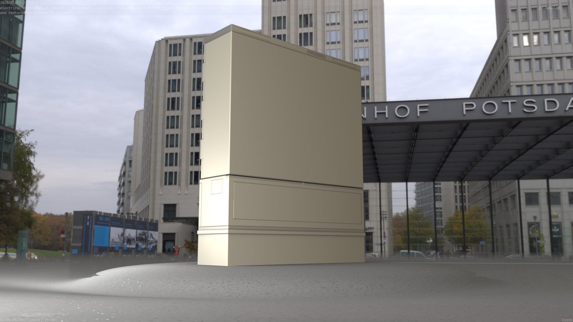 Electrical Distribution Cabinet 88 Low-poly 3D model_80