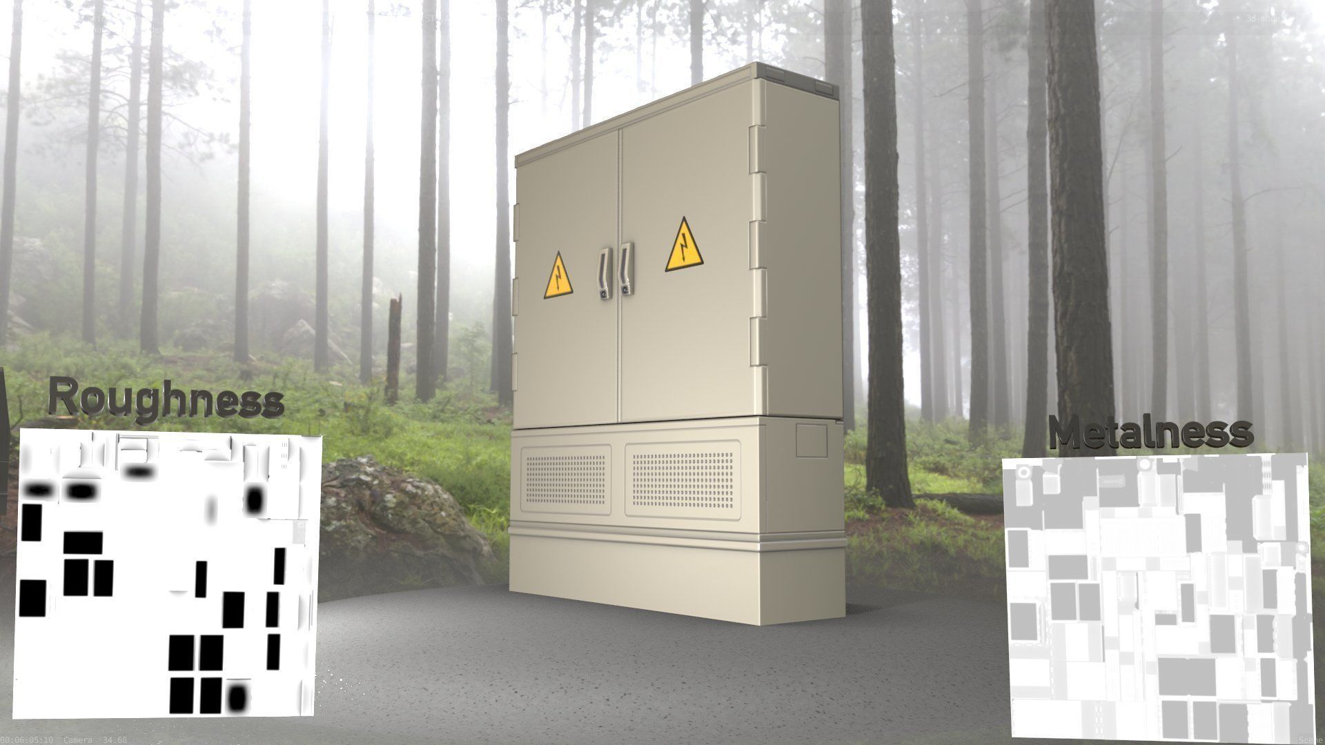 Electrical Distribution Cabinet 88 Low-poly 3D model_72