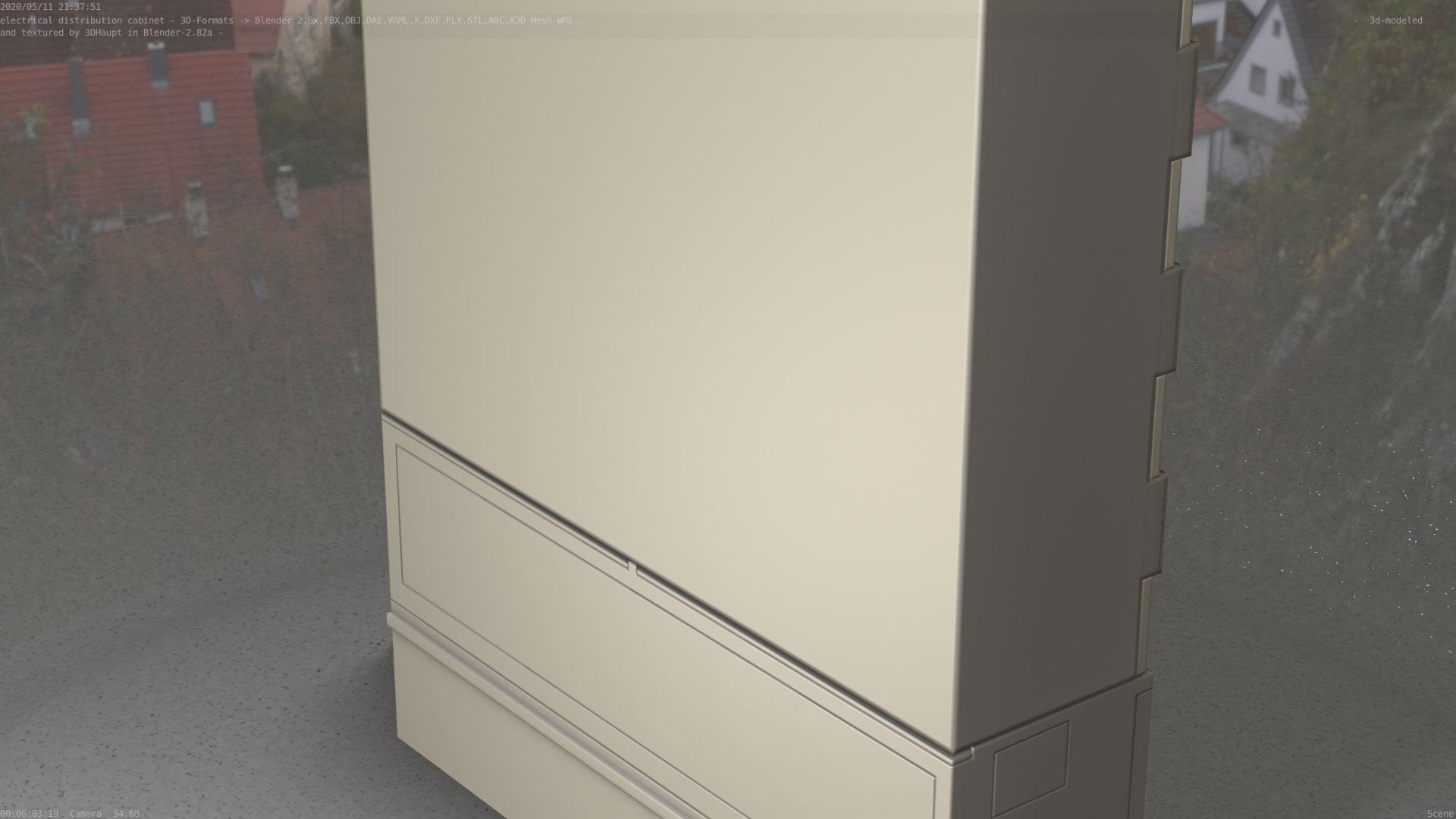 Electrical Distribution Cabinet 88 Low-poly 3D model_35