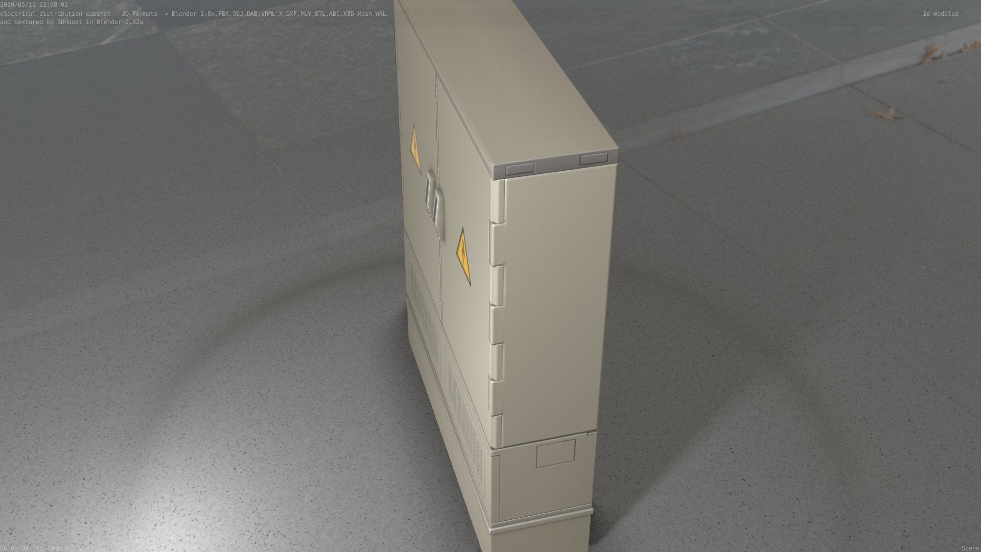 Electrical Distribution Cabinet 88 Low-poly 3D model_45