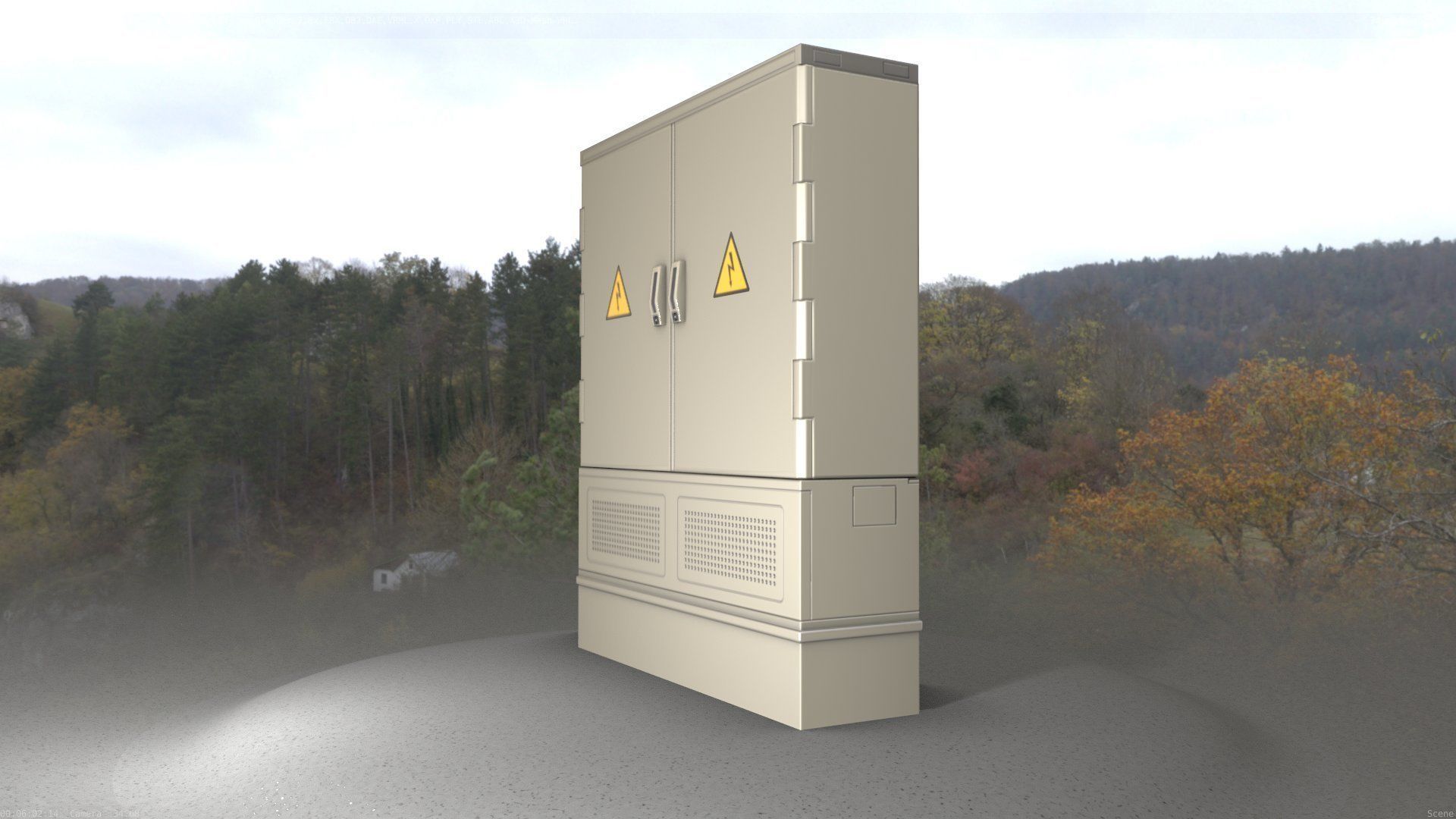 Electrical Distribution Cabinet 88 Low-poly 3D model_8