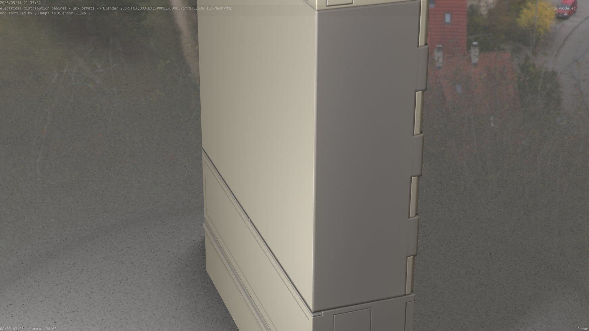 Electrical Distribution Cabinet 88 Low-poly 3D model_36