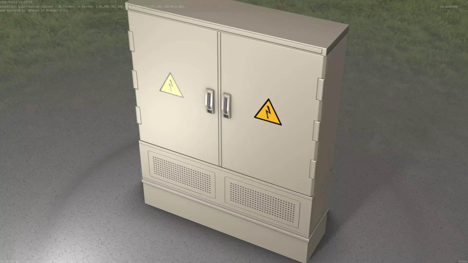 Electrical Distribution Cabinet 88 Low-poly 3D model_0