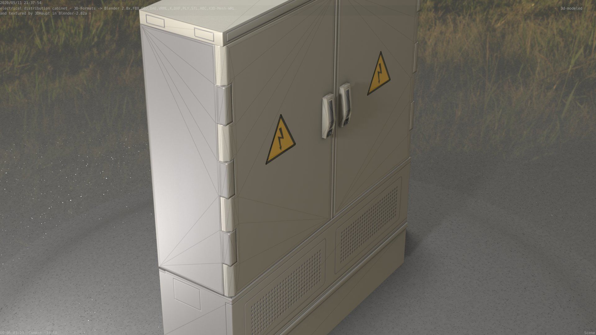 Electrical Distribution Cabinet 88 Low-poly 3D model_39