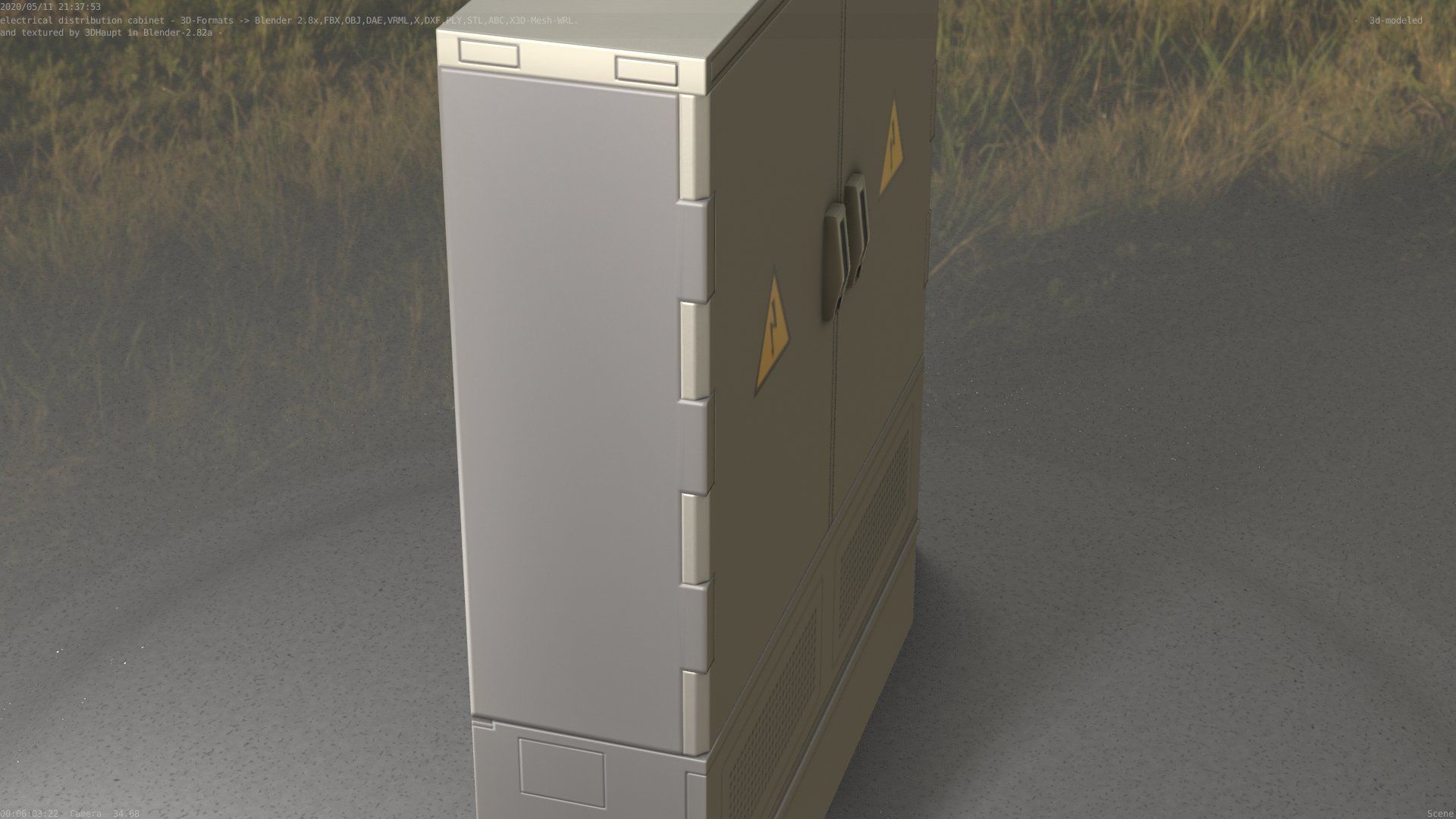 Electrical Distribution Cabinet 88 Low-poly 3D model_38