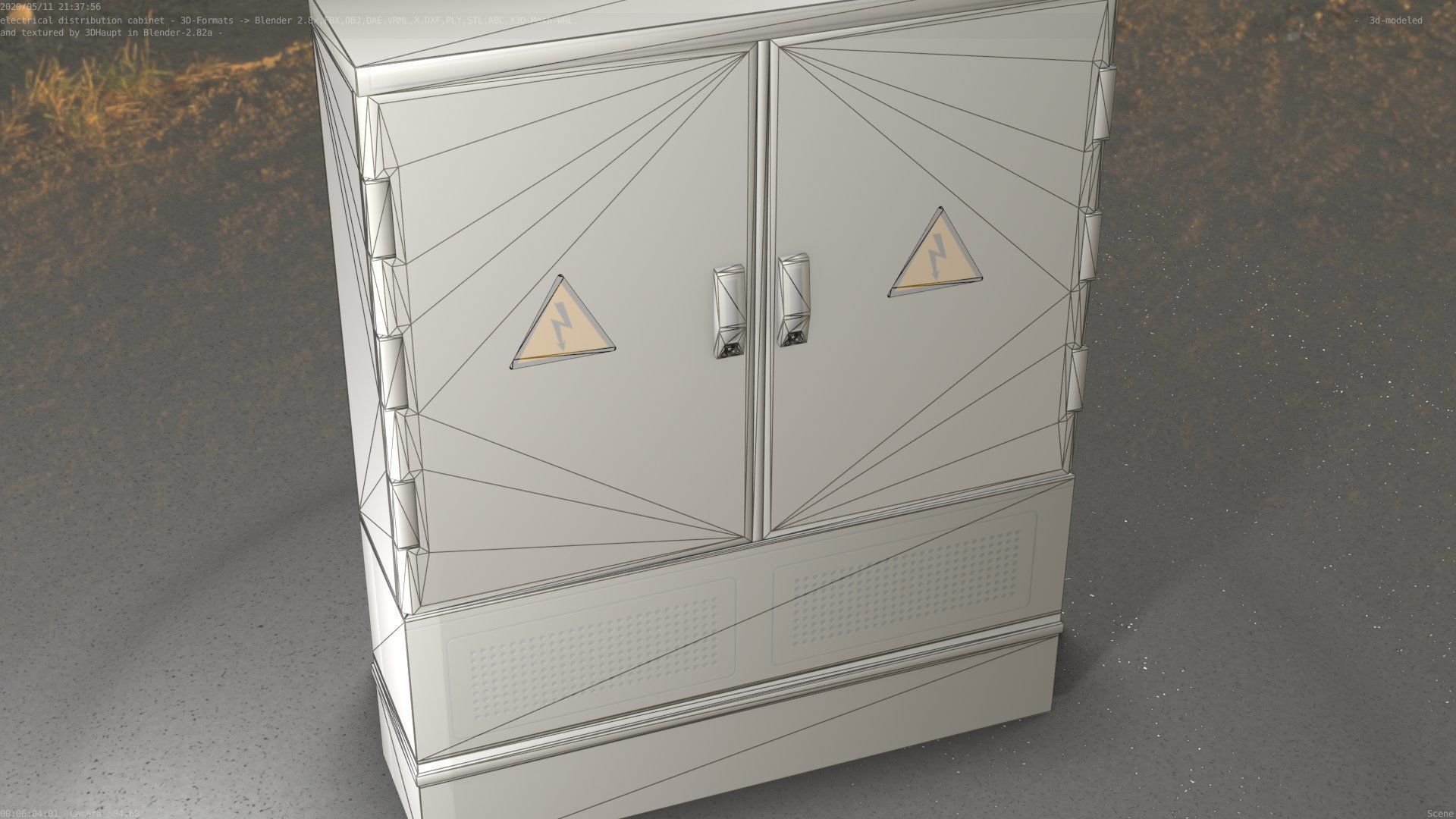 Electrical Distribution Cabinet 88 Low-poly 3D model_41