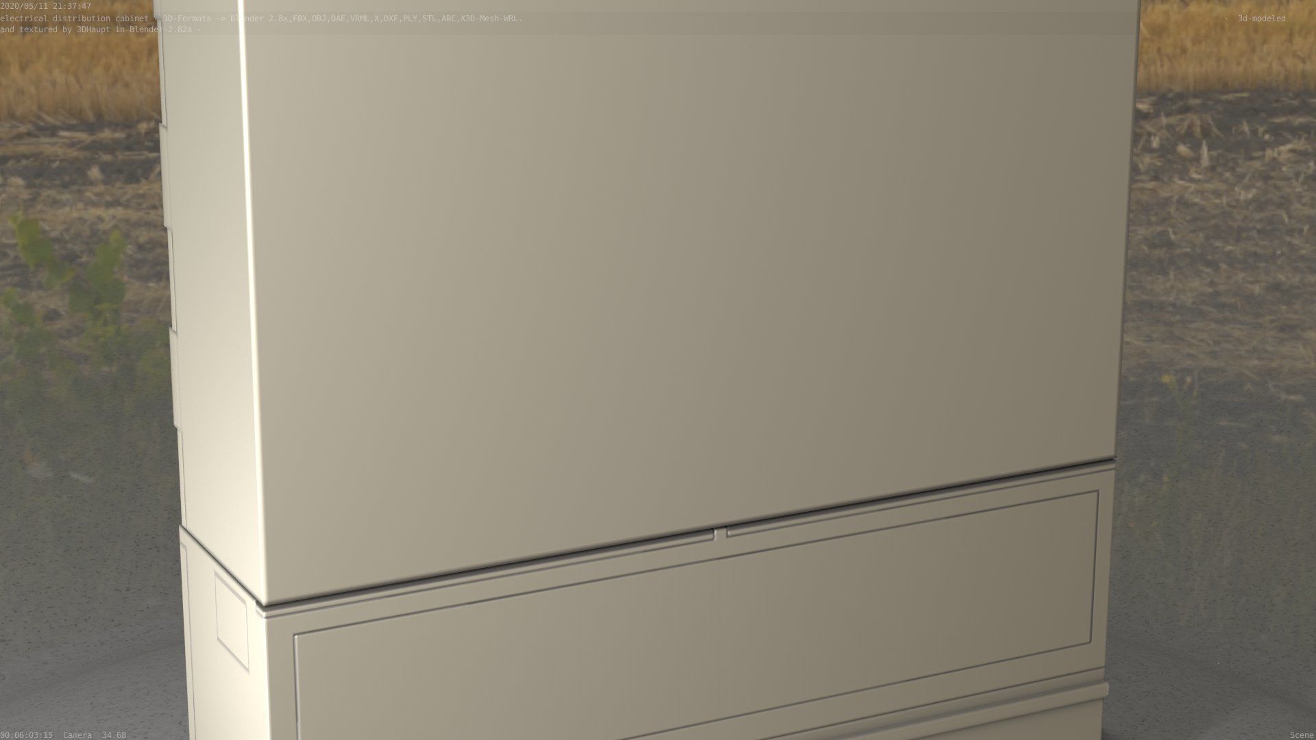 Electrical Distribution Cabinet 88 Low-poly 3D model_31