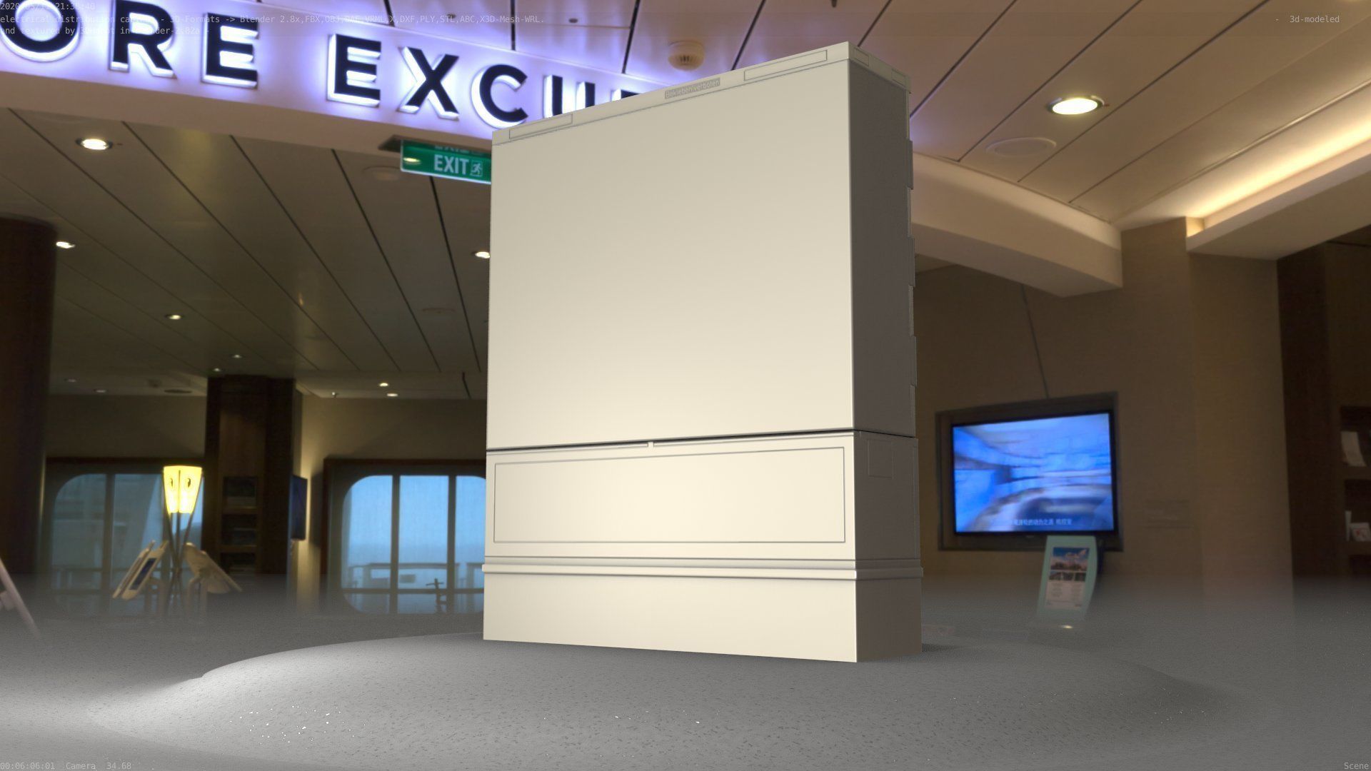 Electrical Distribution Cabinet 88 Low-poly 3D model_87