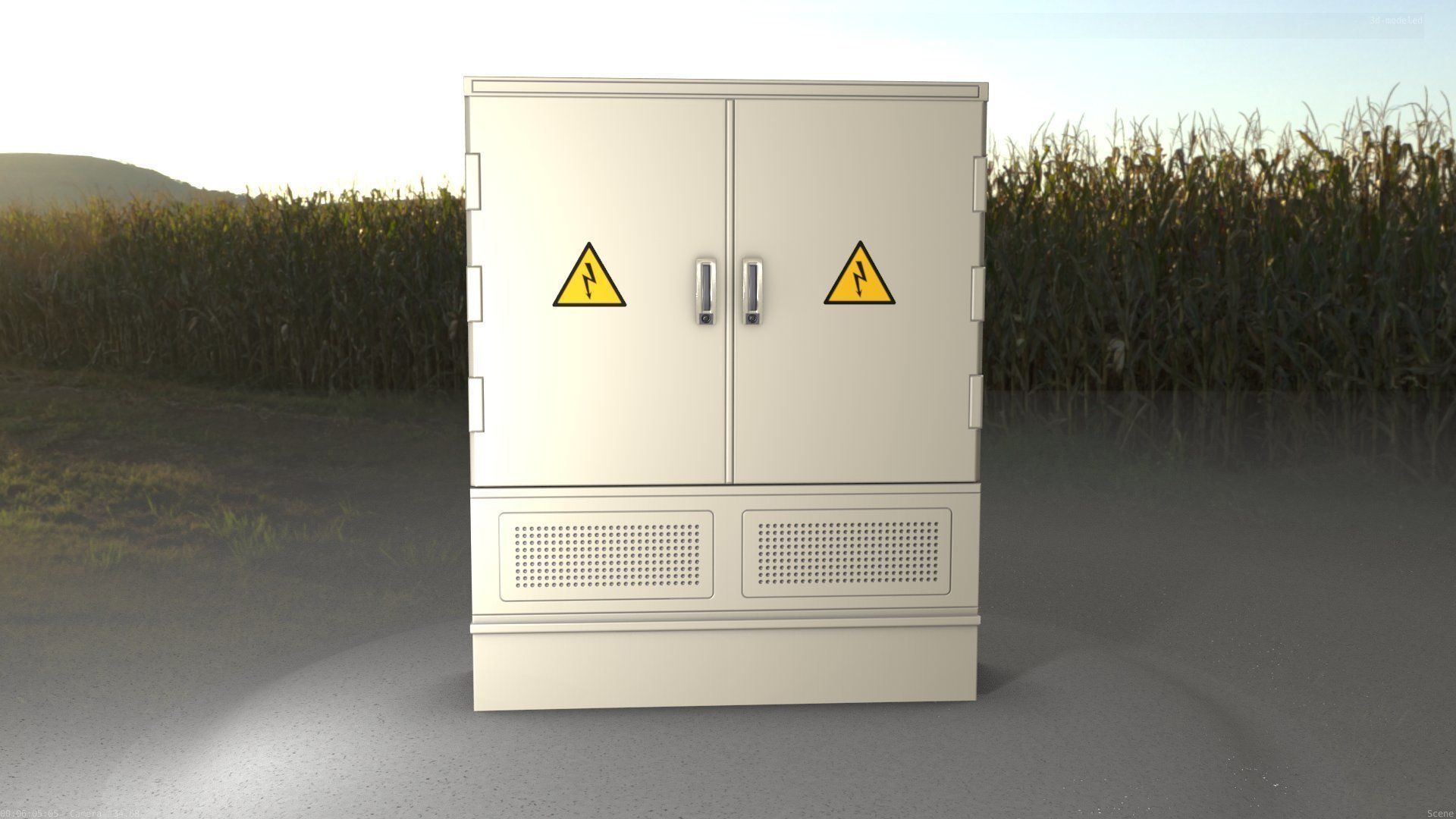 Electrical Distribution Cabinet 88 Low-poly 3D model_67