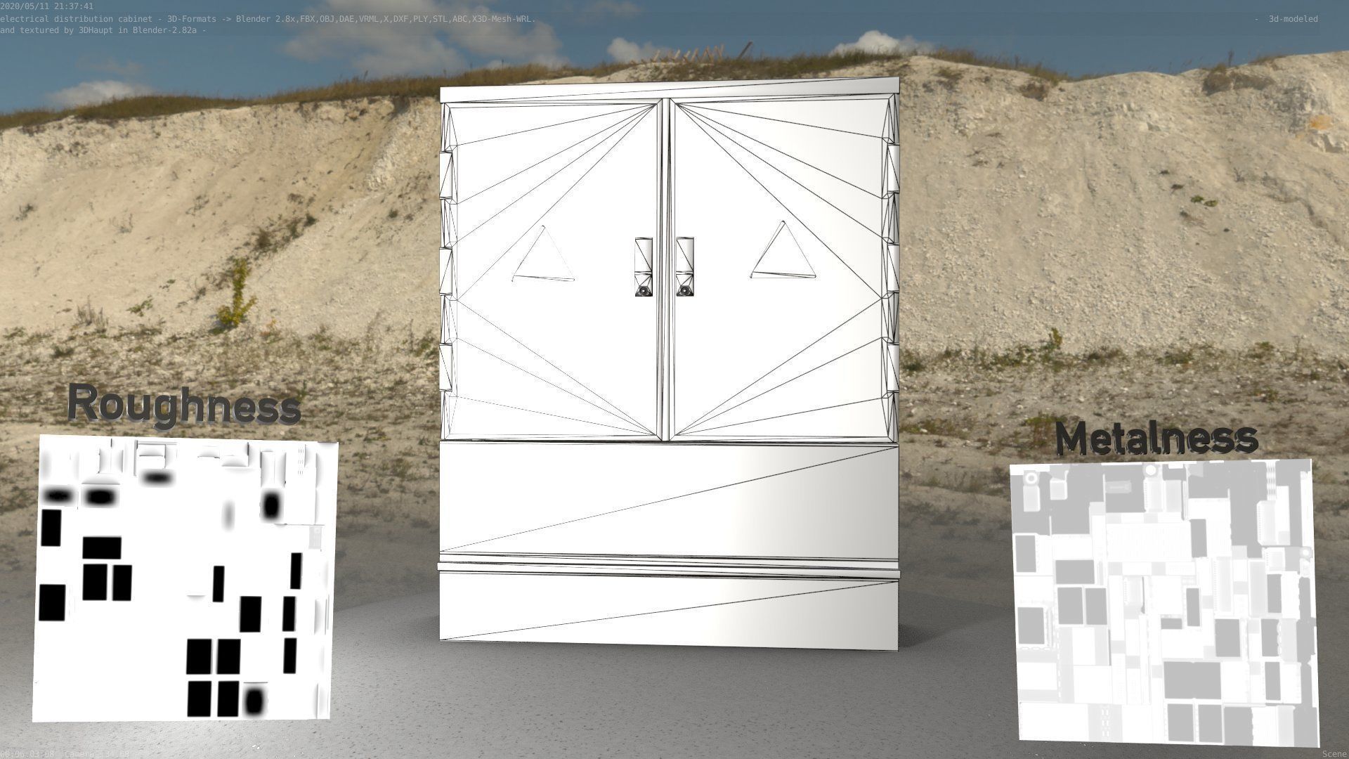 Electrical Distribution Cabinet 88 Low-poly 3D model_5