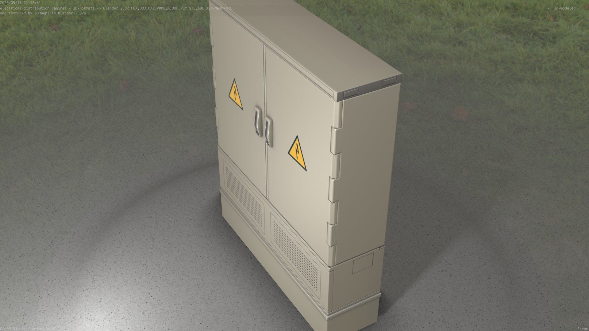 Electrical Distribution Cabinet 88 Low-poly 3D model_44