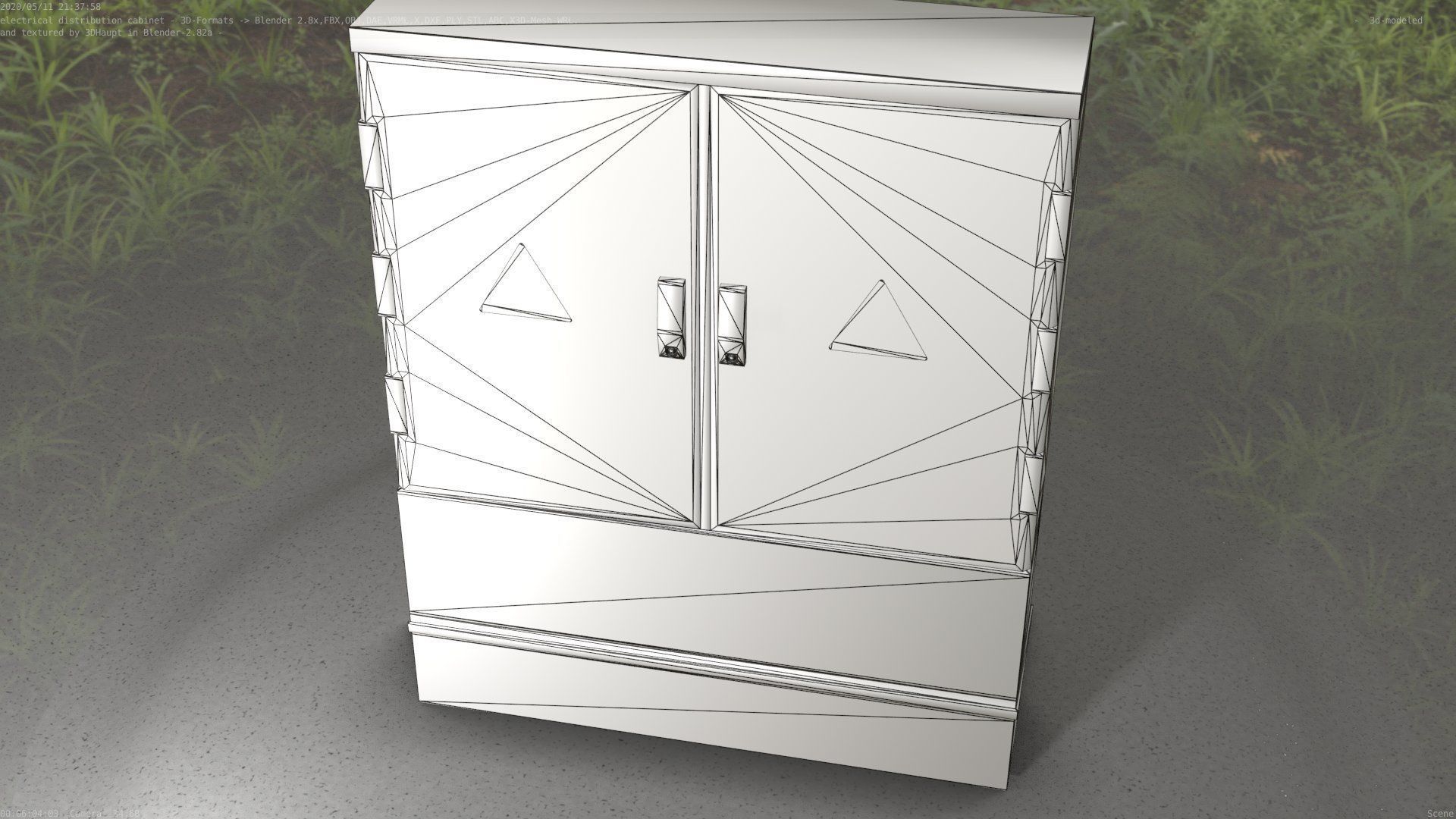 Electrical Distribution Cabinet 88 Low-poly 3D model_3