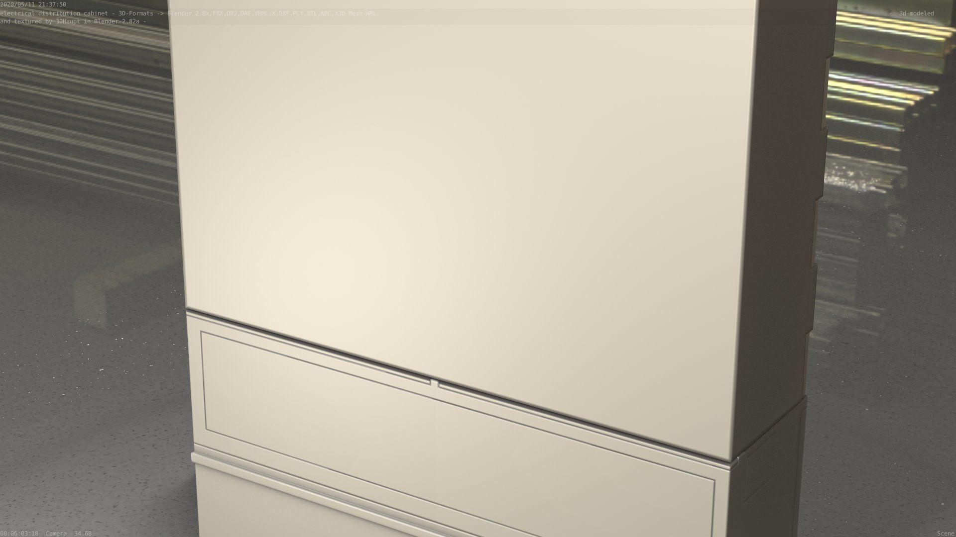 Electrical Distribution Cabinet 88 Low-poly 3D model_34