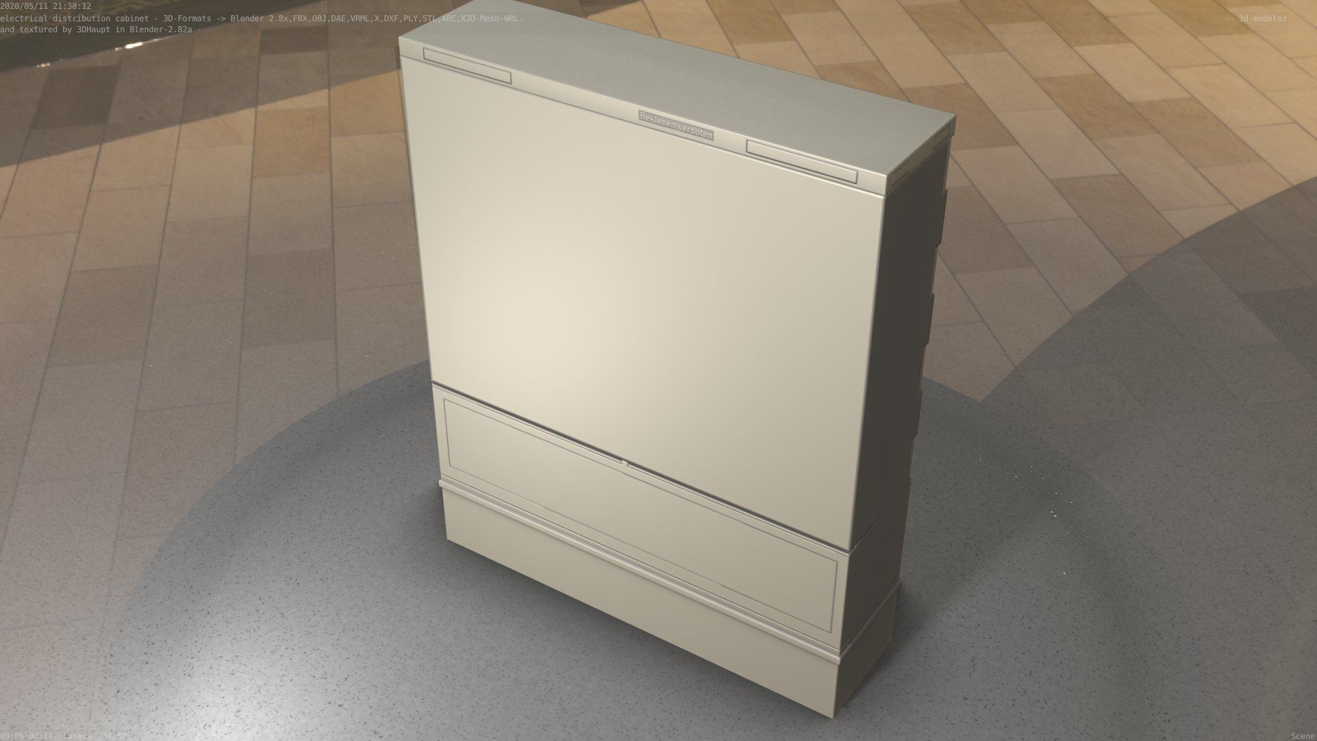 Electrical Distribution Cabinet 88 Low-poly 3D model_55