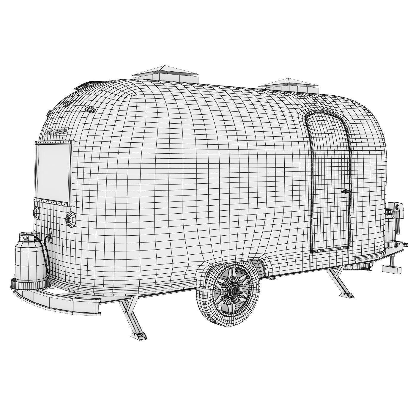 Bar car trailer 3D model_8