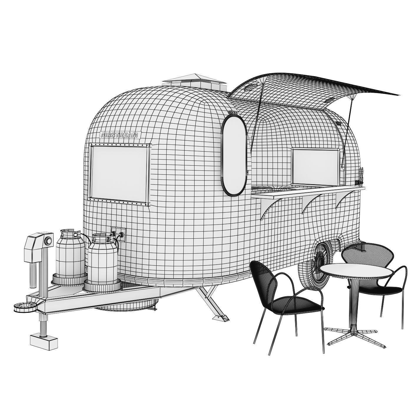 Bar car trailer 3D model_5