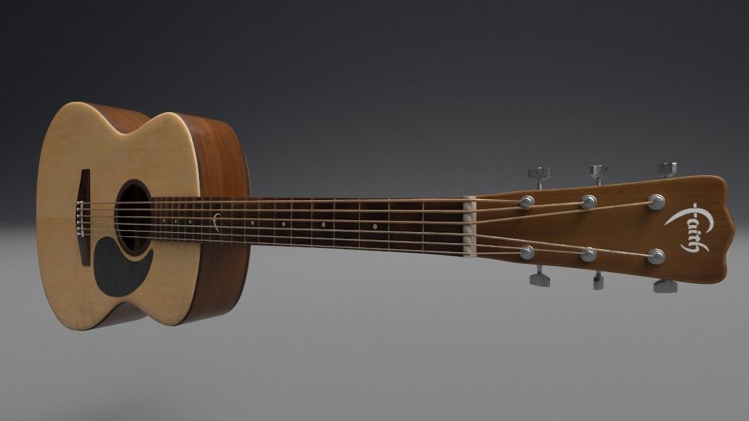 Guitar acoustic 3D model_3