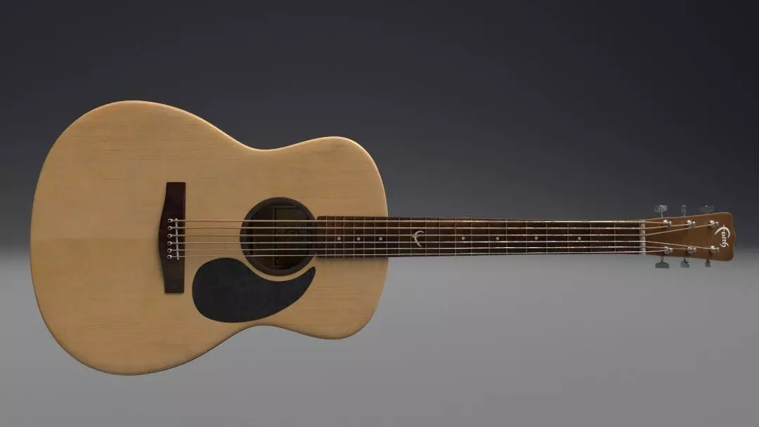 Guitar acoustic 3D model_0