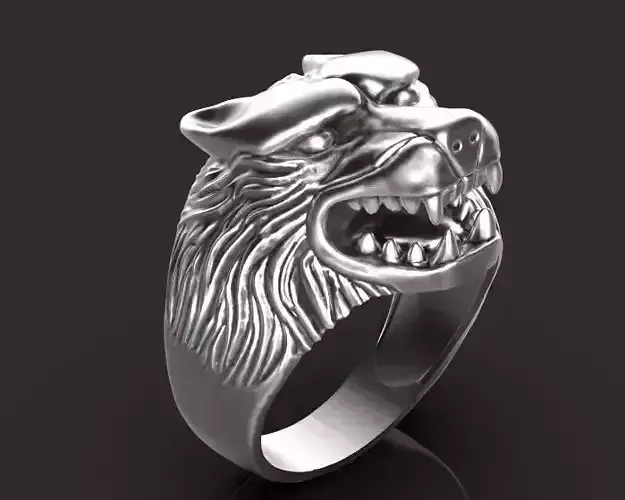 Wolf ring Silver Gold  Print 3D print model