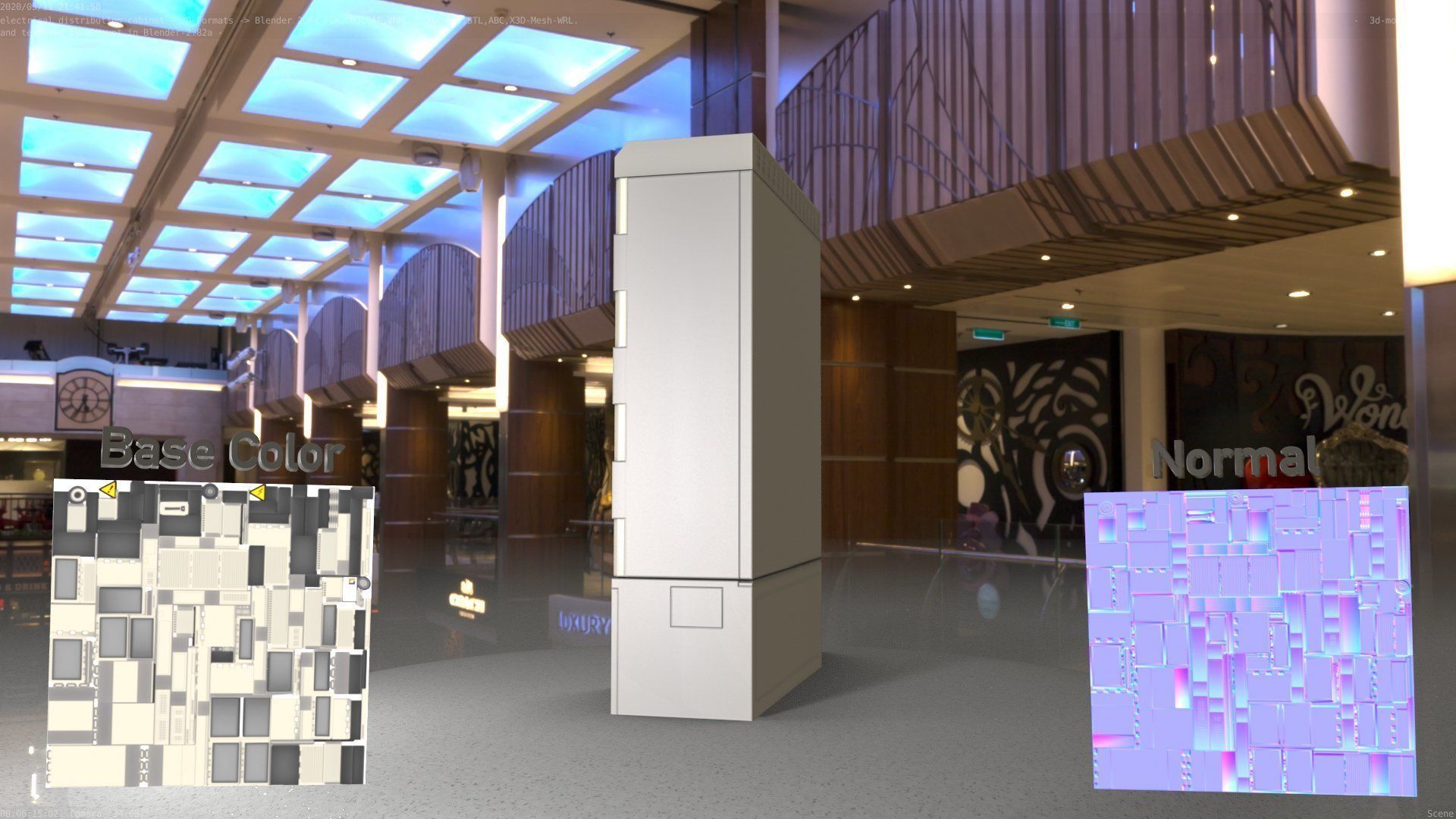 Electrical Distribution Cabinet 91 Low-poly 3D model_15