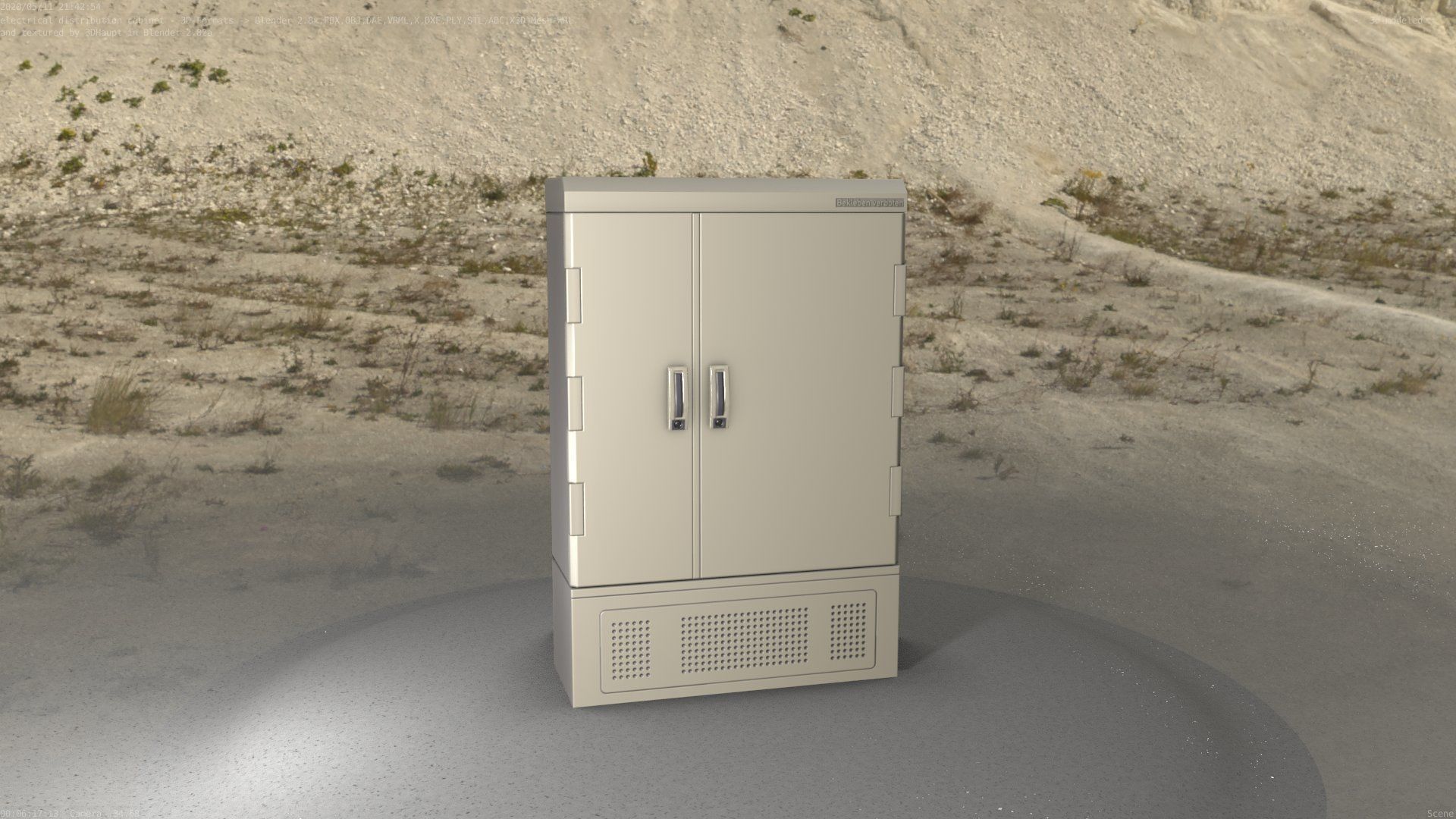Electrical Distribution Cabinet 91 Low-poly 3D model_10
