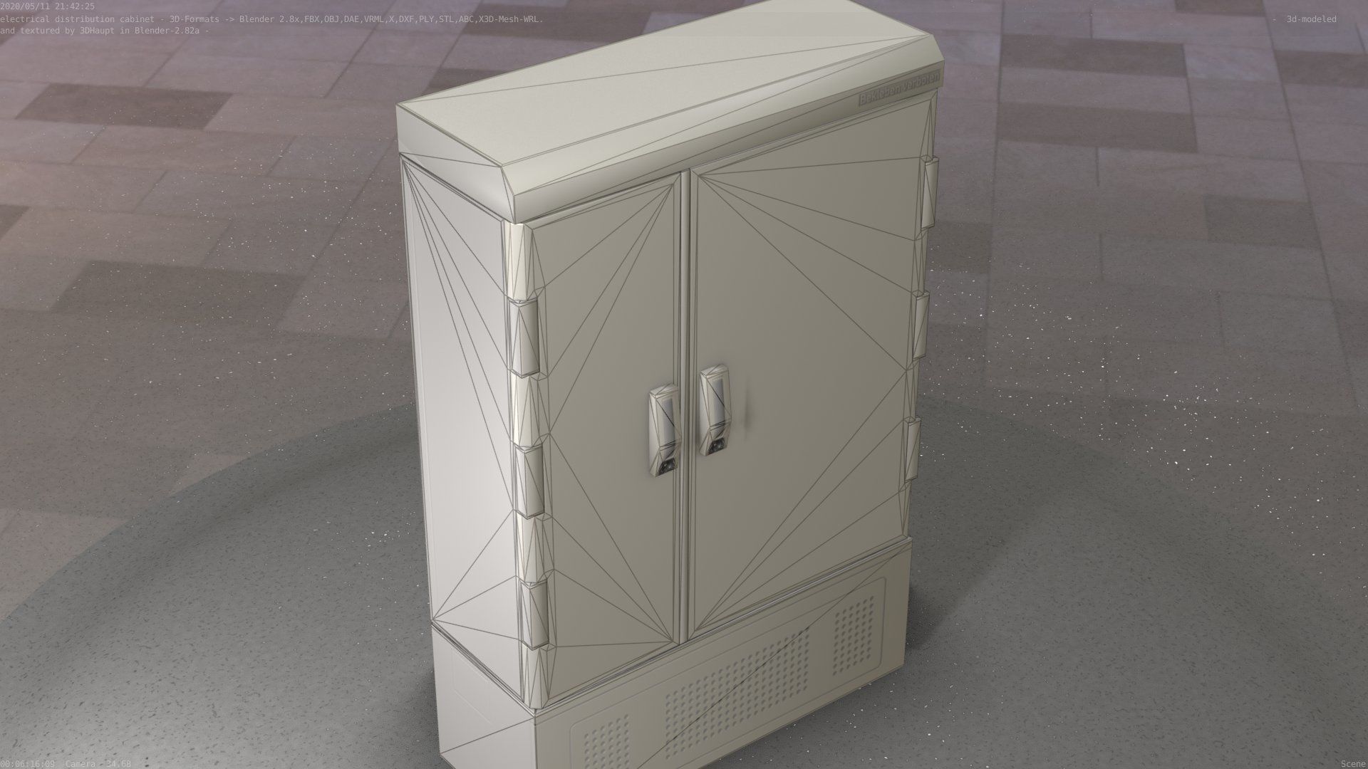 Electrical Distribution Cabinet 91 Low-poly 3D model_46