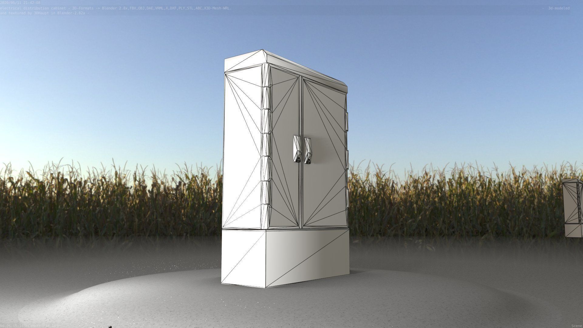 Electrical Distribution Cabinet 91 Low-poly 3D model_27