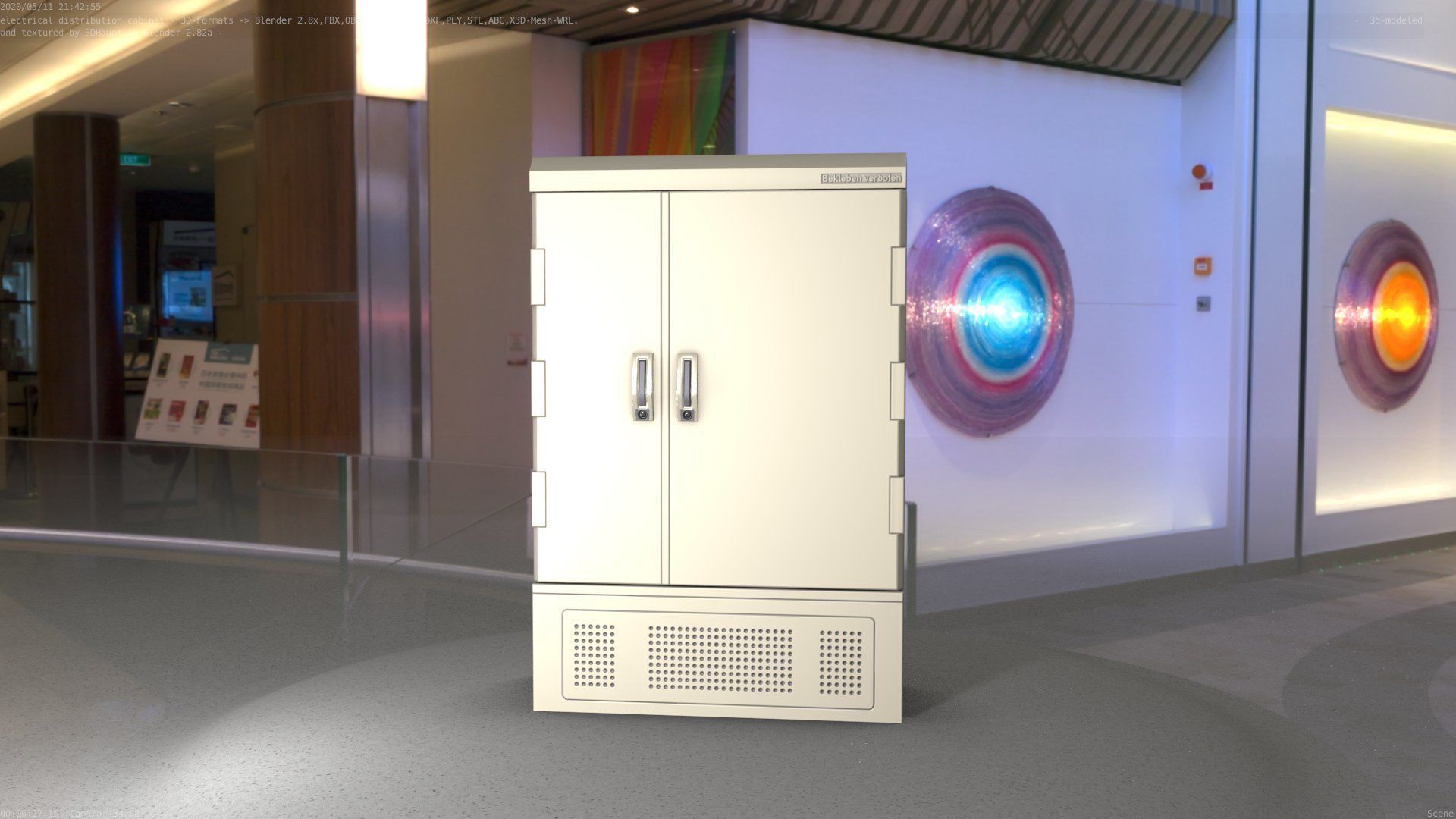 Electrical Distribution Cabinet 91 Low-poly 3D model_69