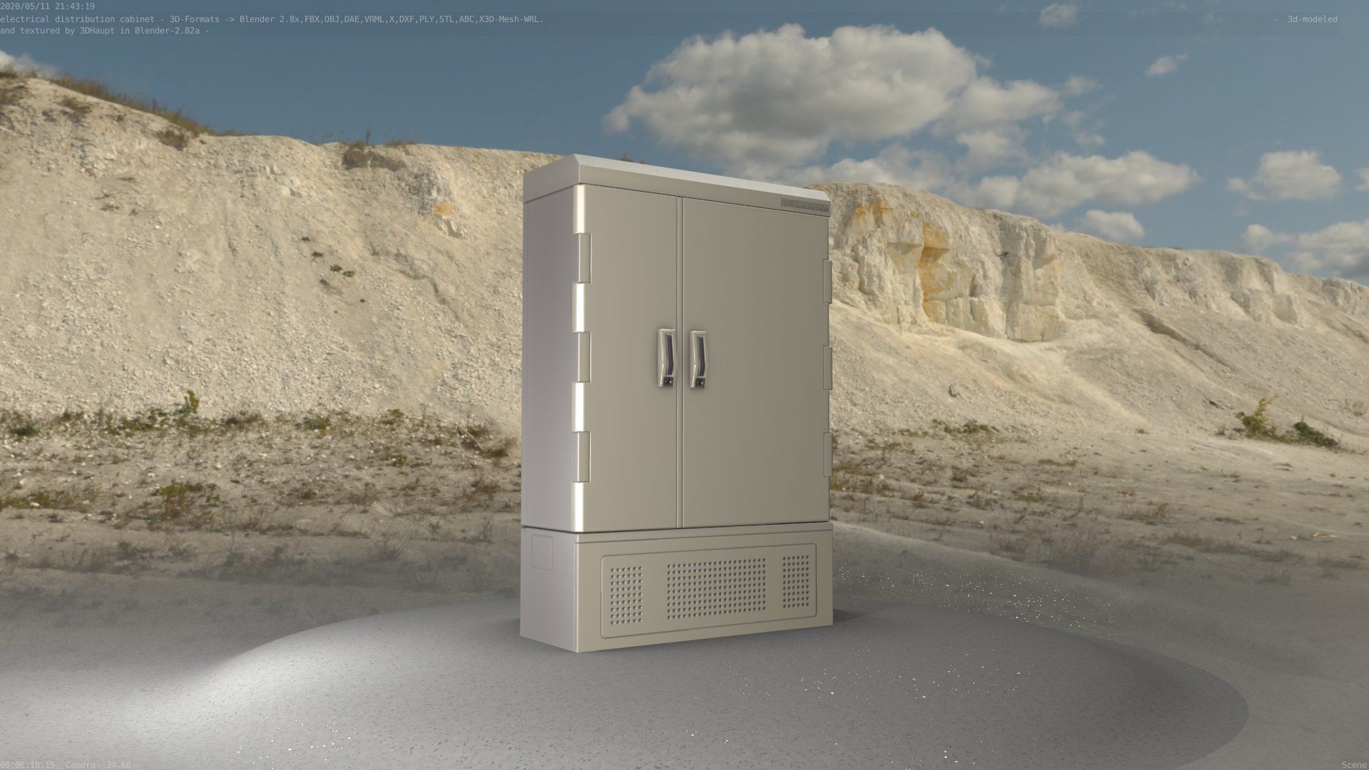 Electrical Distribution Cabinet 91 Low-poly 3D model_92